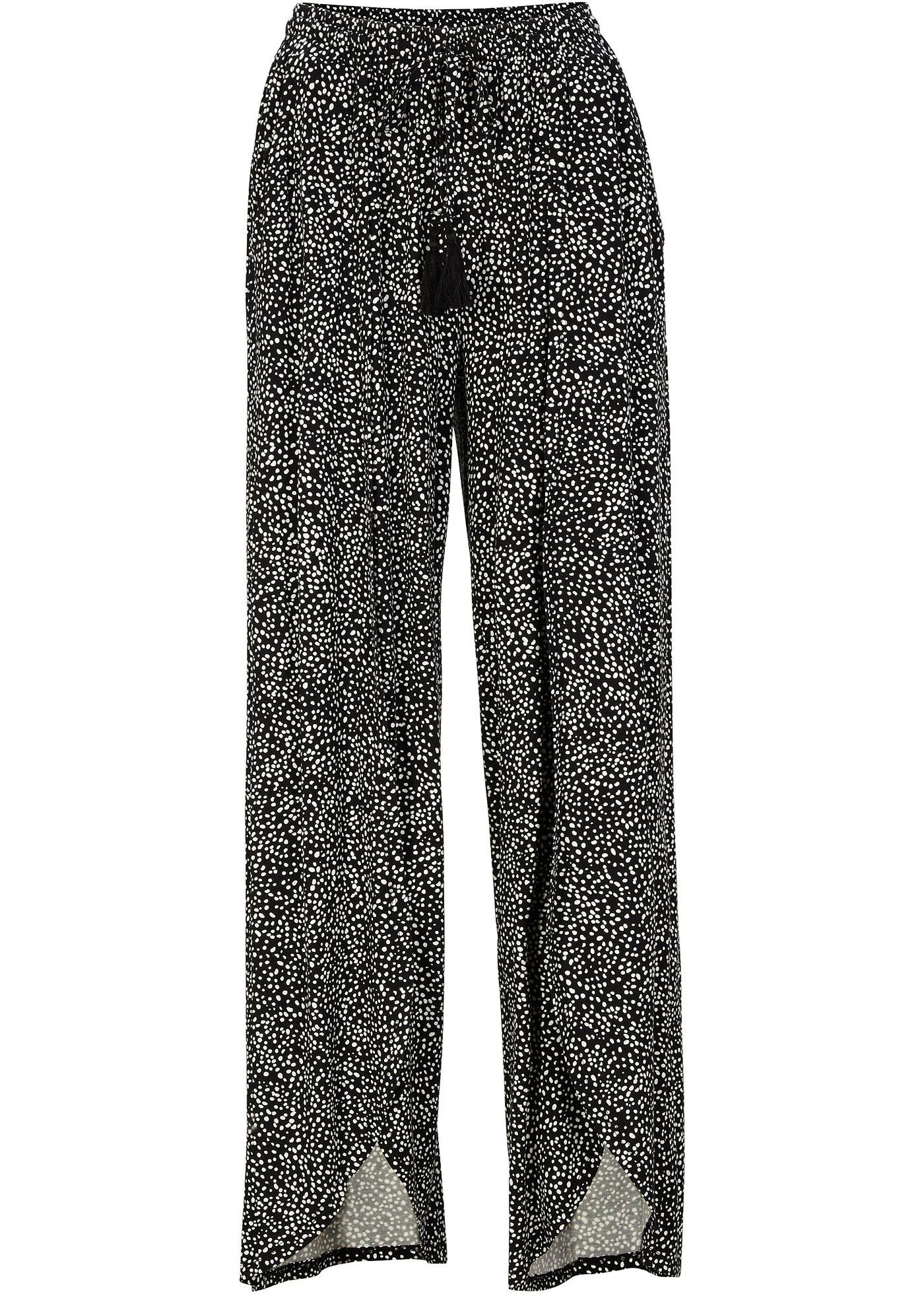 Pantalon en jersey avec élastique coulissant, jambes larges