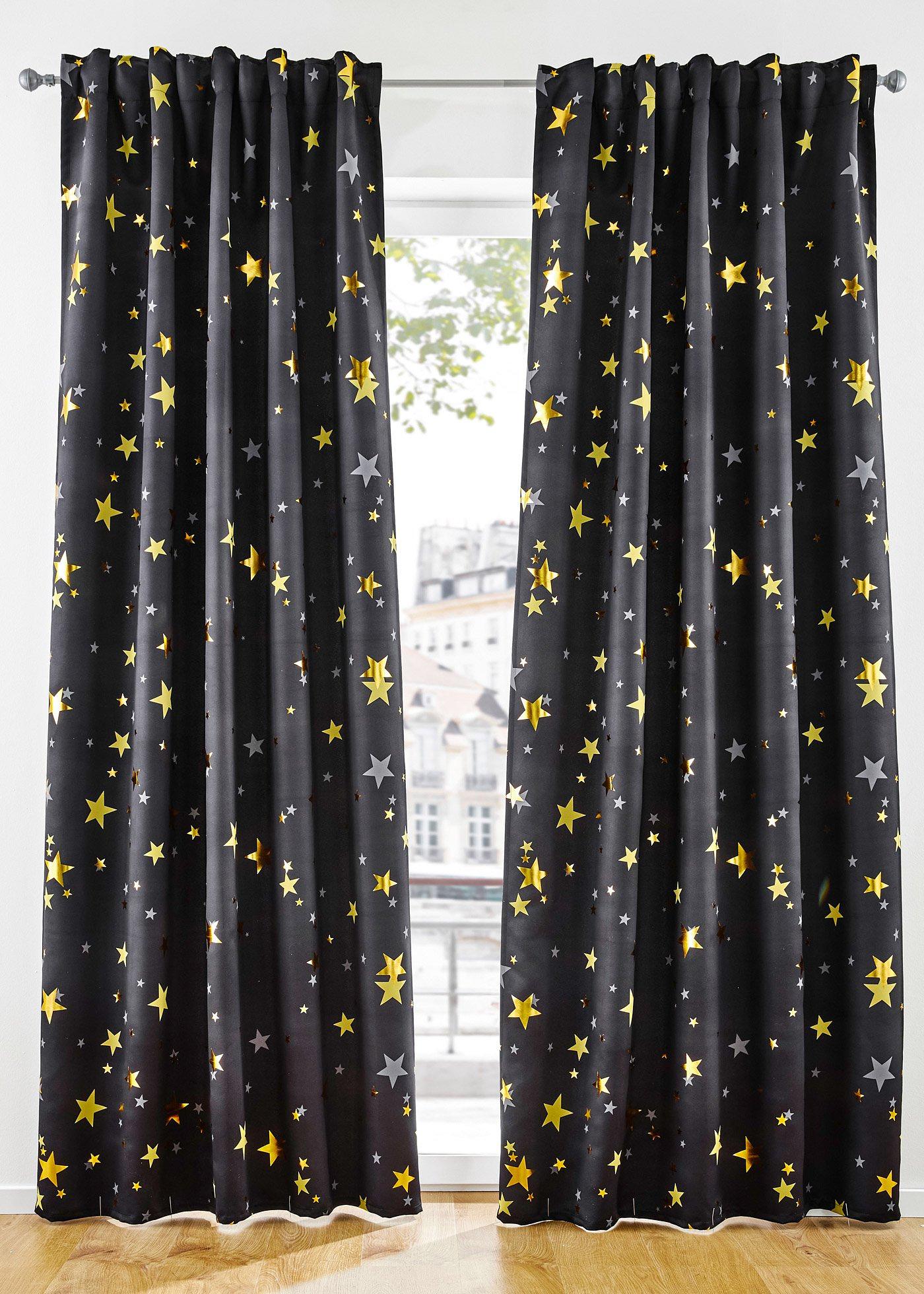 Panneau occultant avec imprimé brillant étoiles (1 pce.)