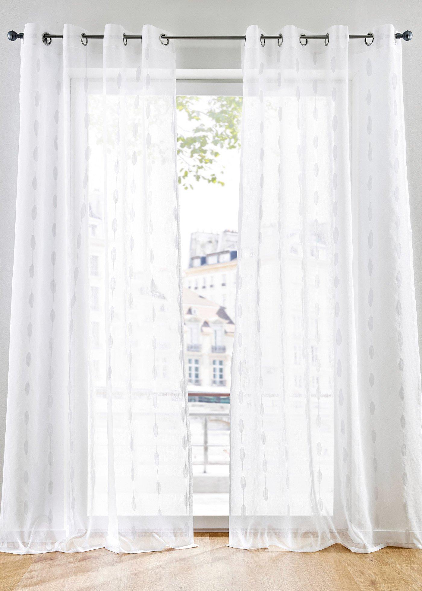 Voilage jacquard motif graphique (1 pce.)