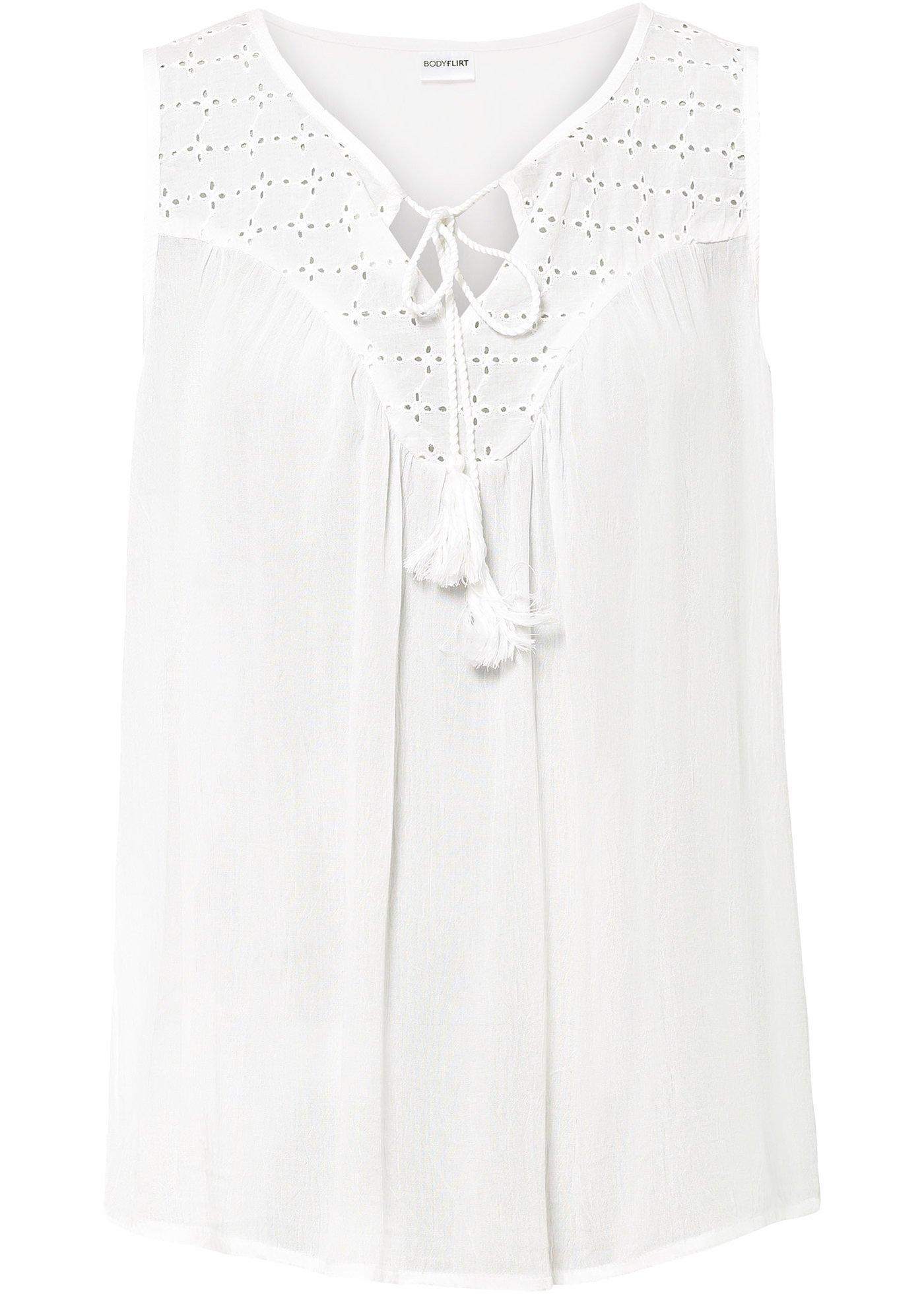 Top-blouse à broderie ajourée