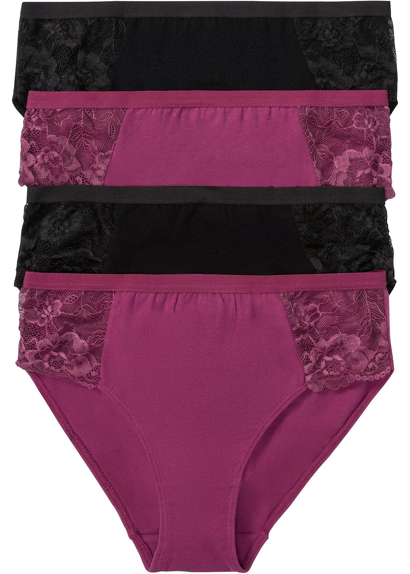 Lot de 4 maxi slips avec dentelle