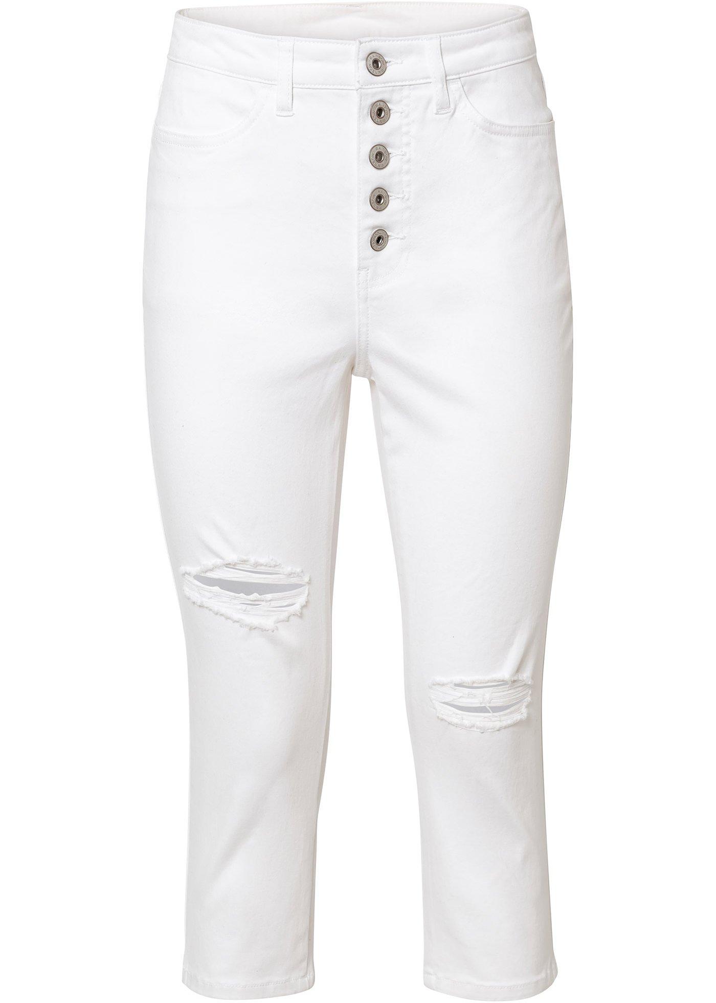 Pantalon corsaire avec effet destroy