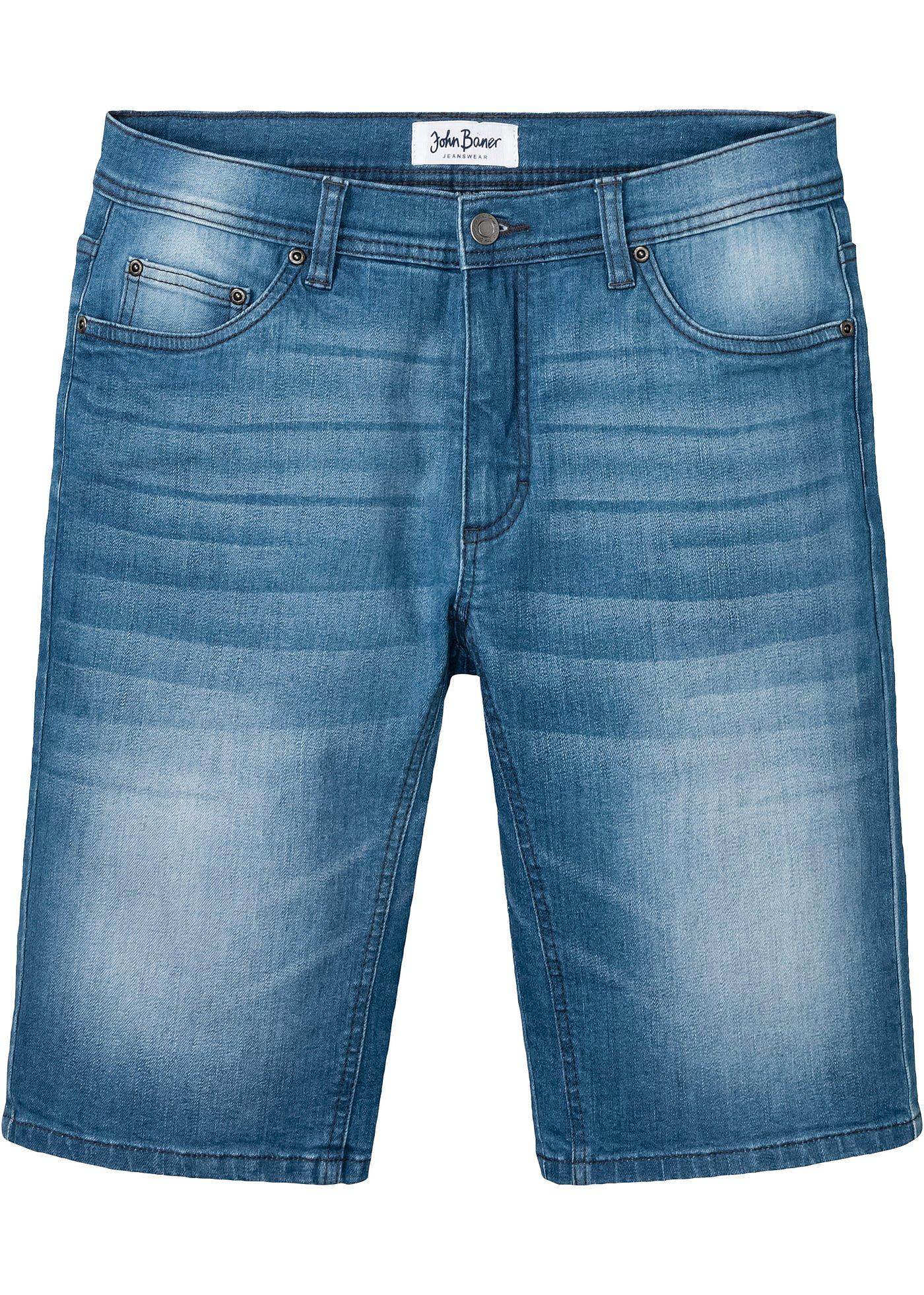 Bermuda en jean extensible avec entrejambe renforcé, Regular Fit