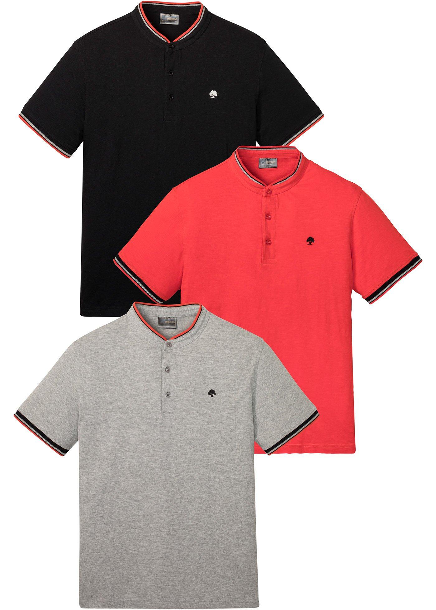 Lot de 3 polos avec col montant, manches courtes