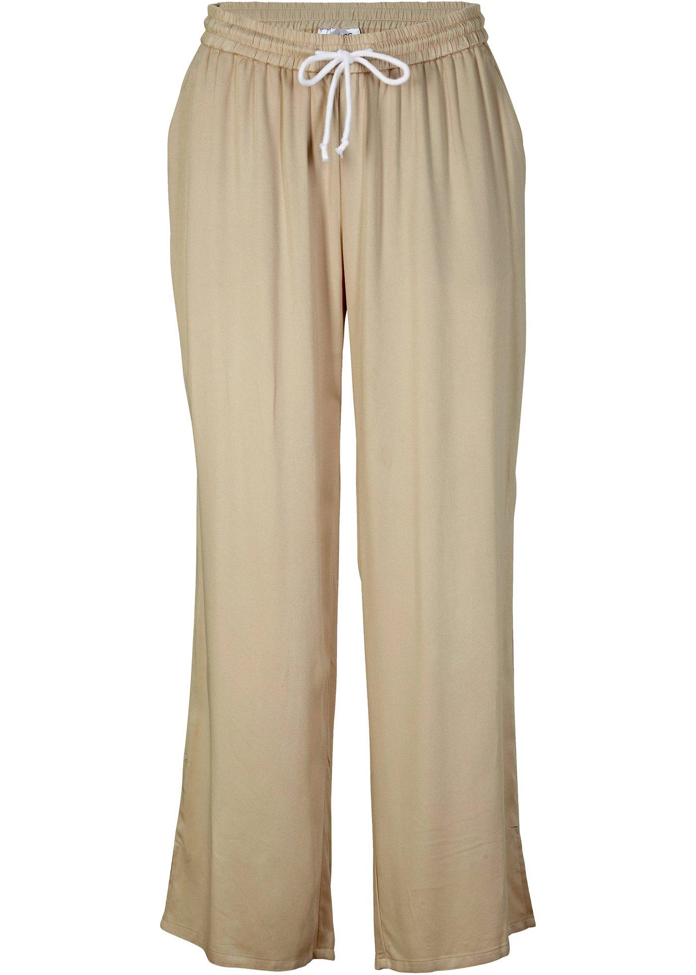 Pantalon large avec fente en viscose durable