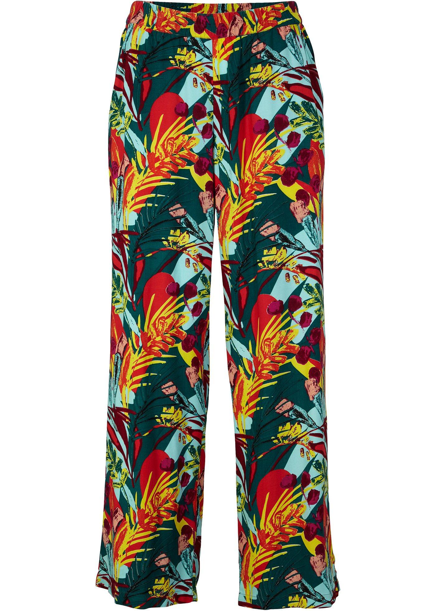 Pantalon à taille extensible et jambes larges en viscose durable