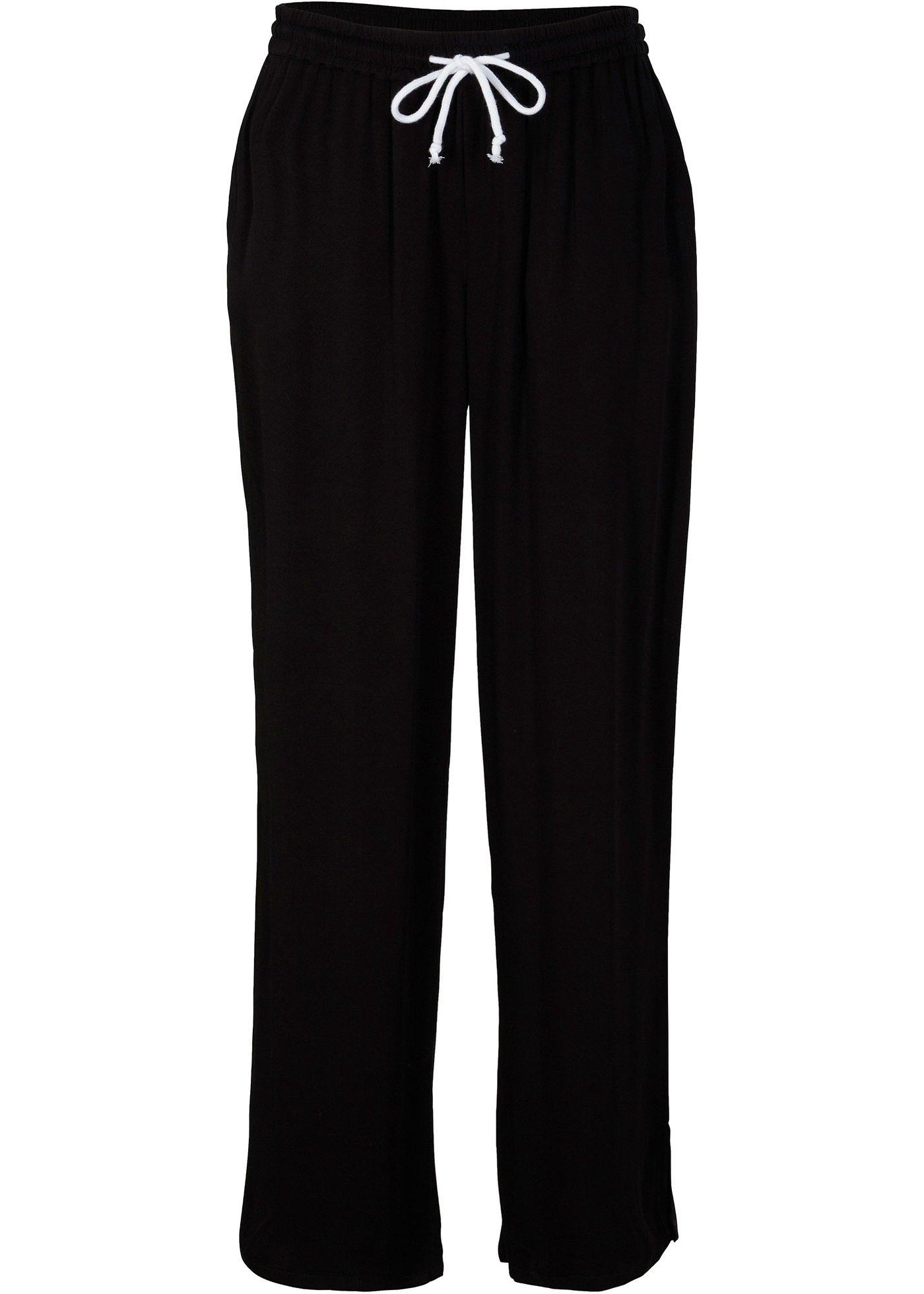 Pantalon large avec fente en viscose durable