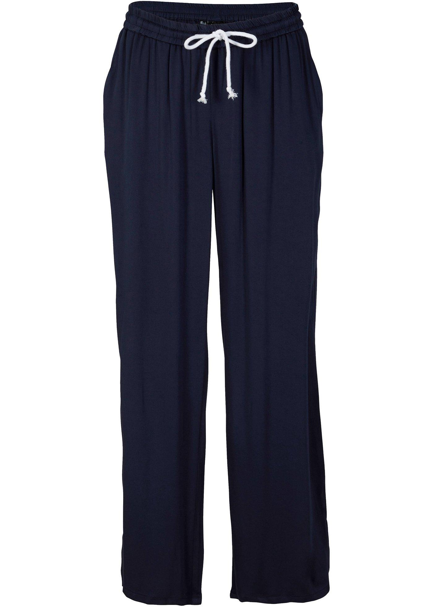 Pantalon large avec fente en viscose durable