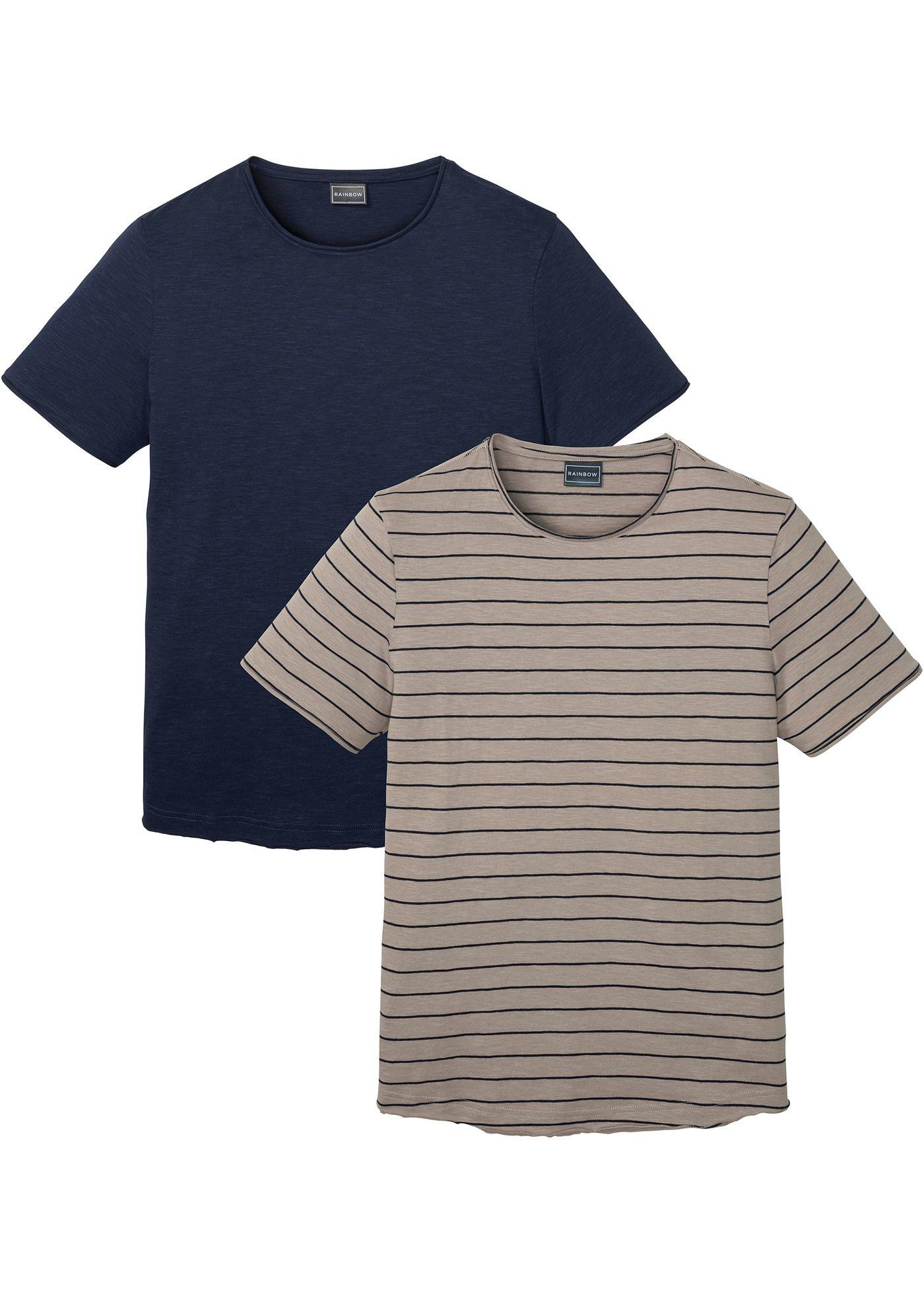 Lot de 2 T-shirts avec base roulottée, Slim Fit