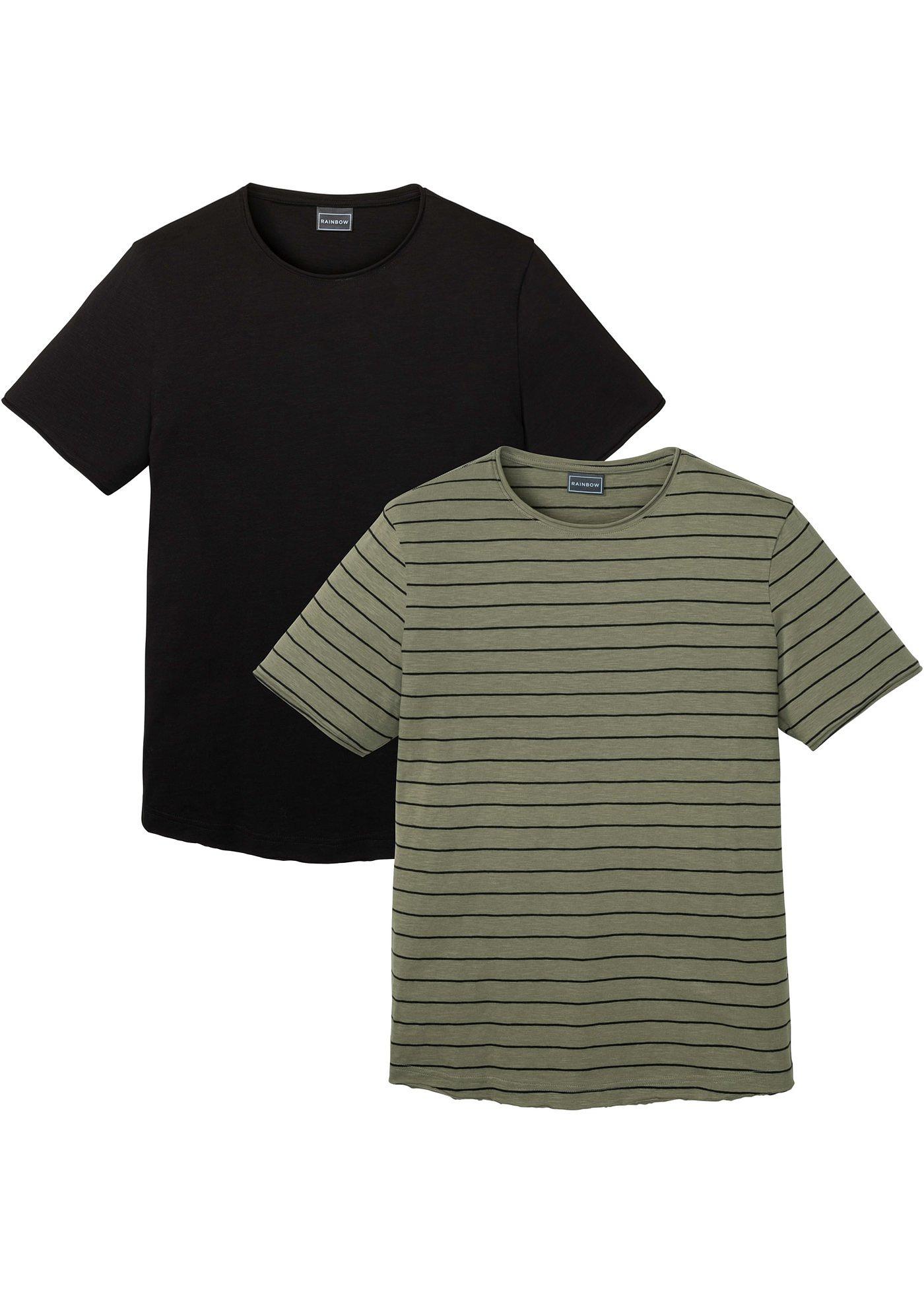 Lot de 2 T-shirts avec base roulottée, Slim Fit