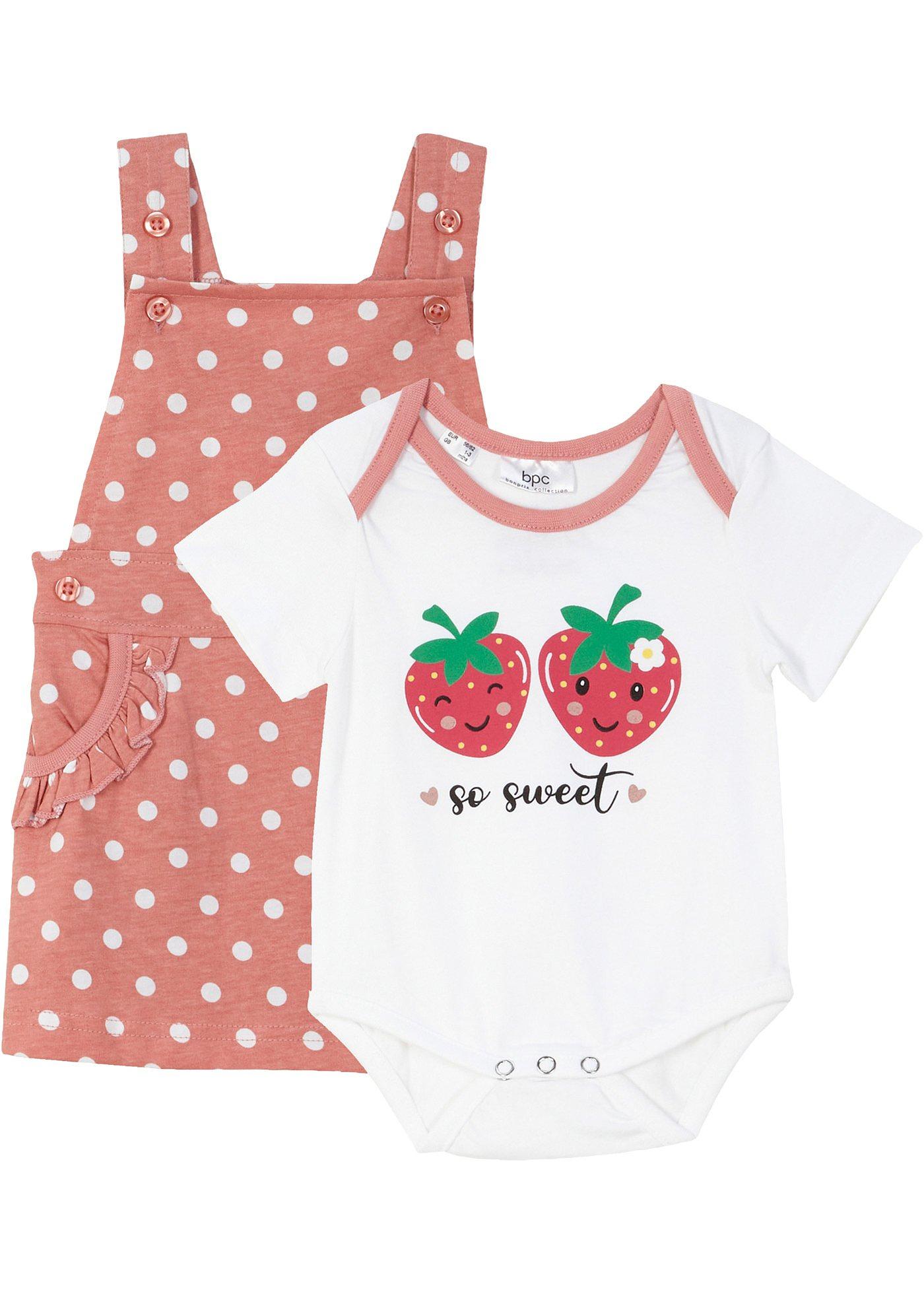 Body manches courtes + robe bébé en coton bio (Ens. 2 pces.)