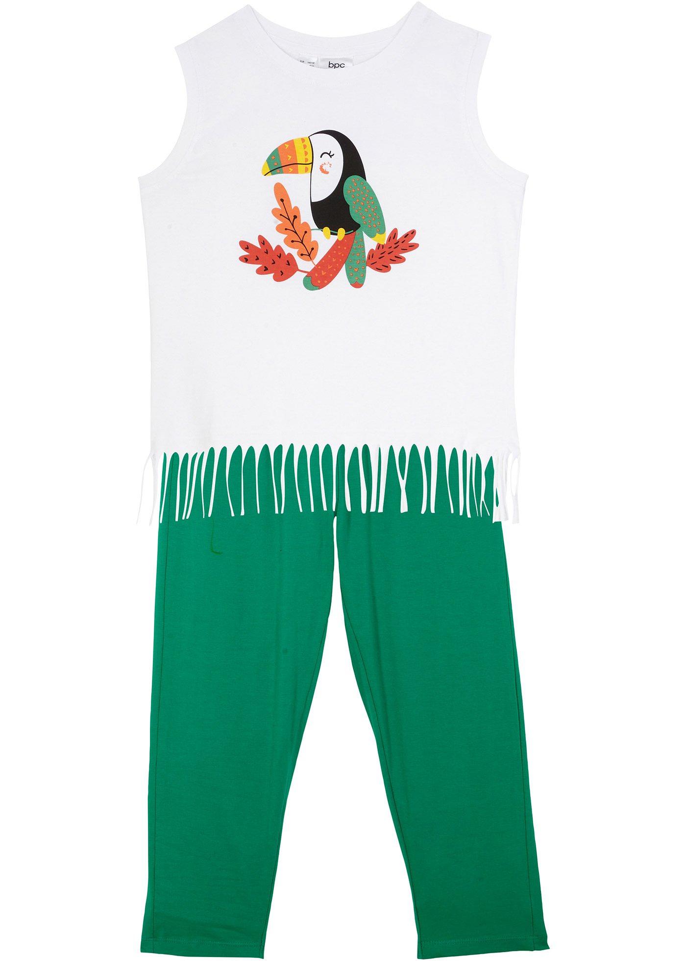 Top à franges + legging 3/4 fille (Ens. 2 pces.)