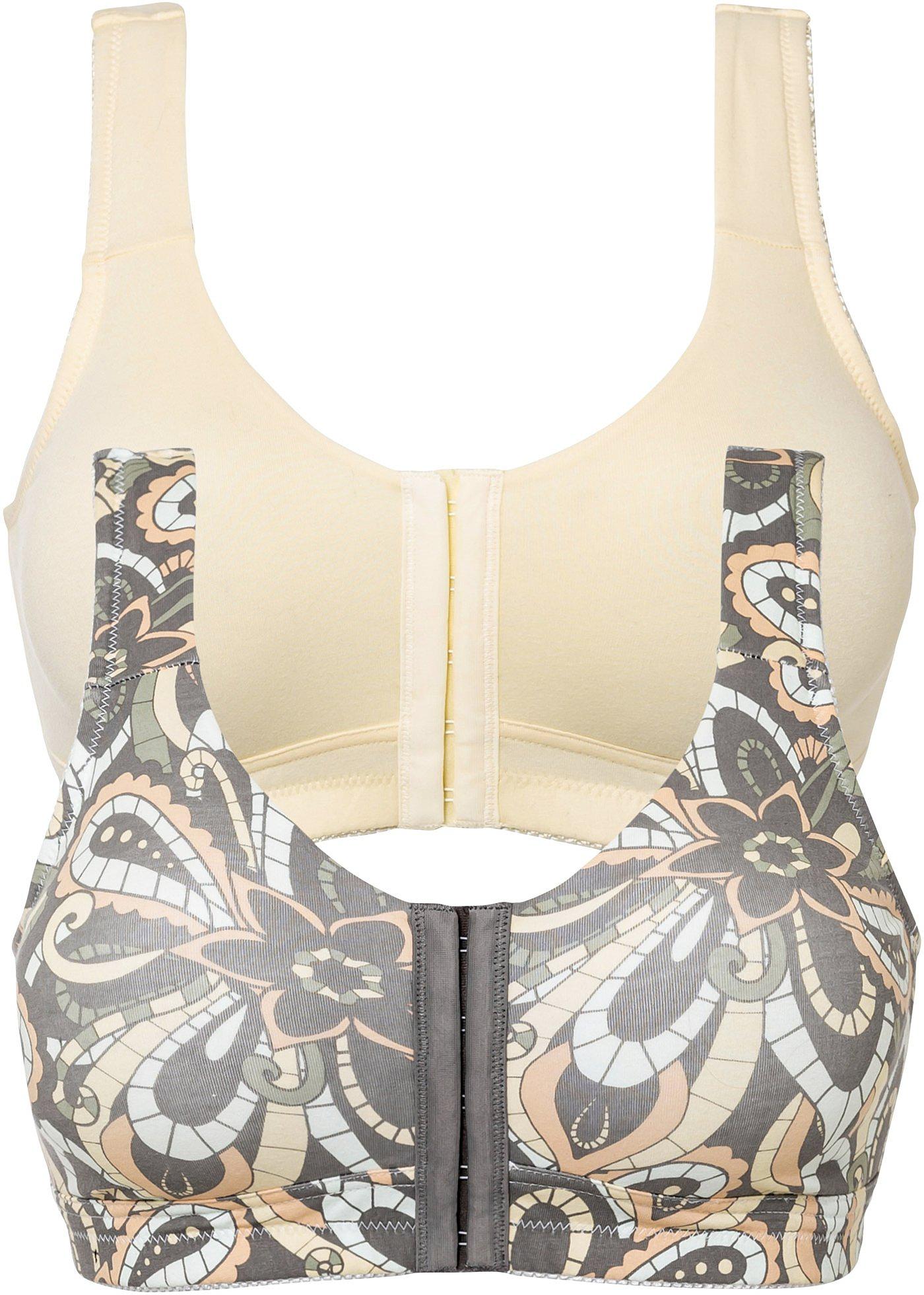 Lot de 2 soutiens-gorge fermeture devant sans armatures avec coton