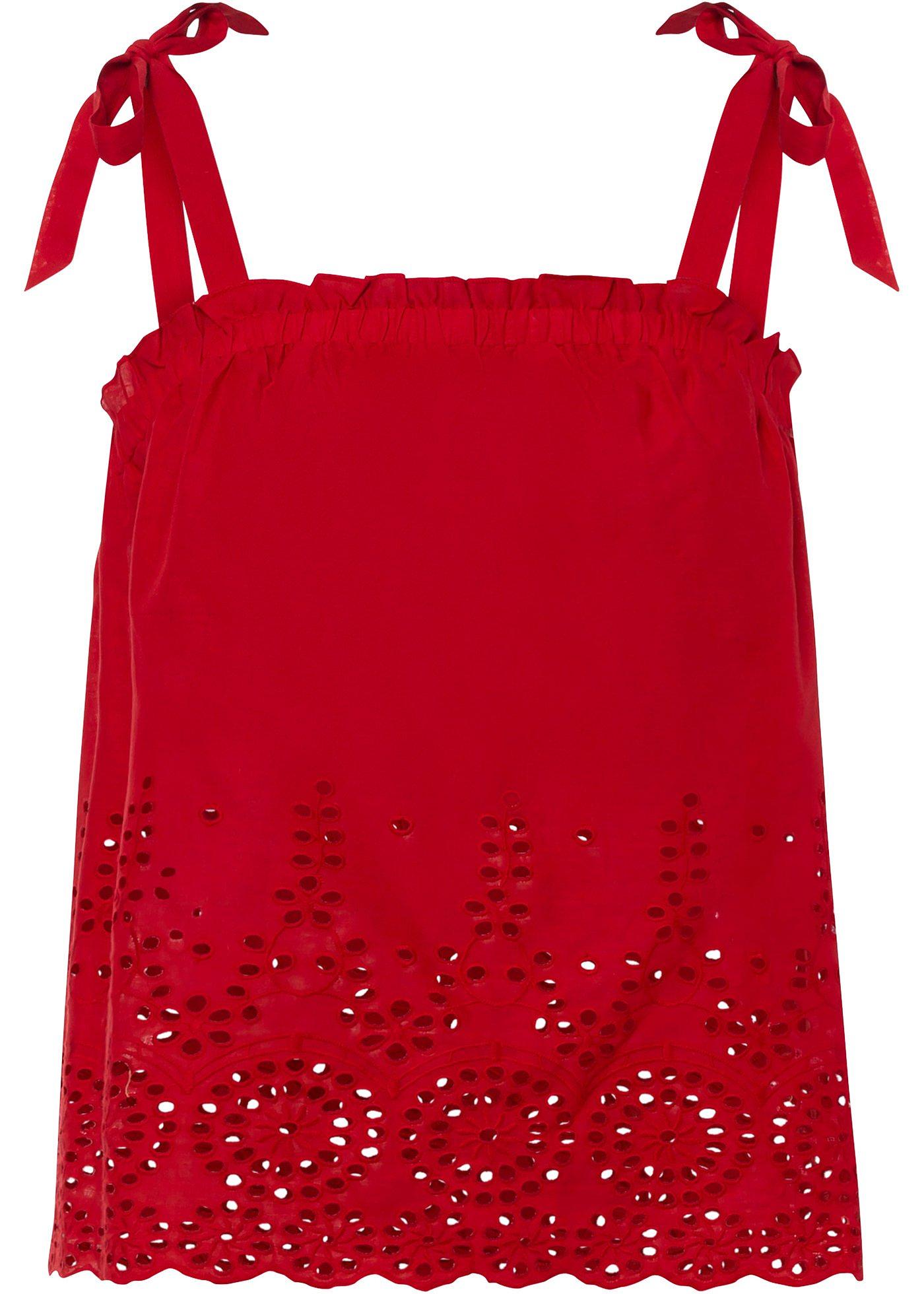 Top-blouse à broderie ajourée