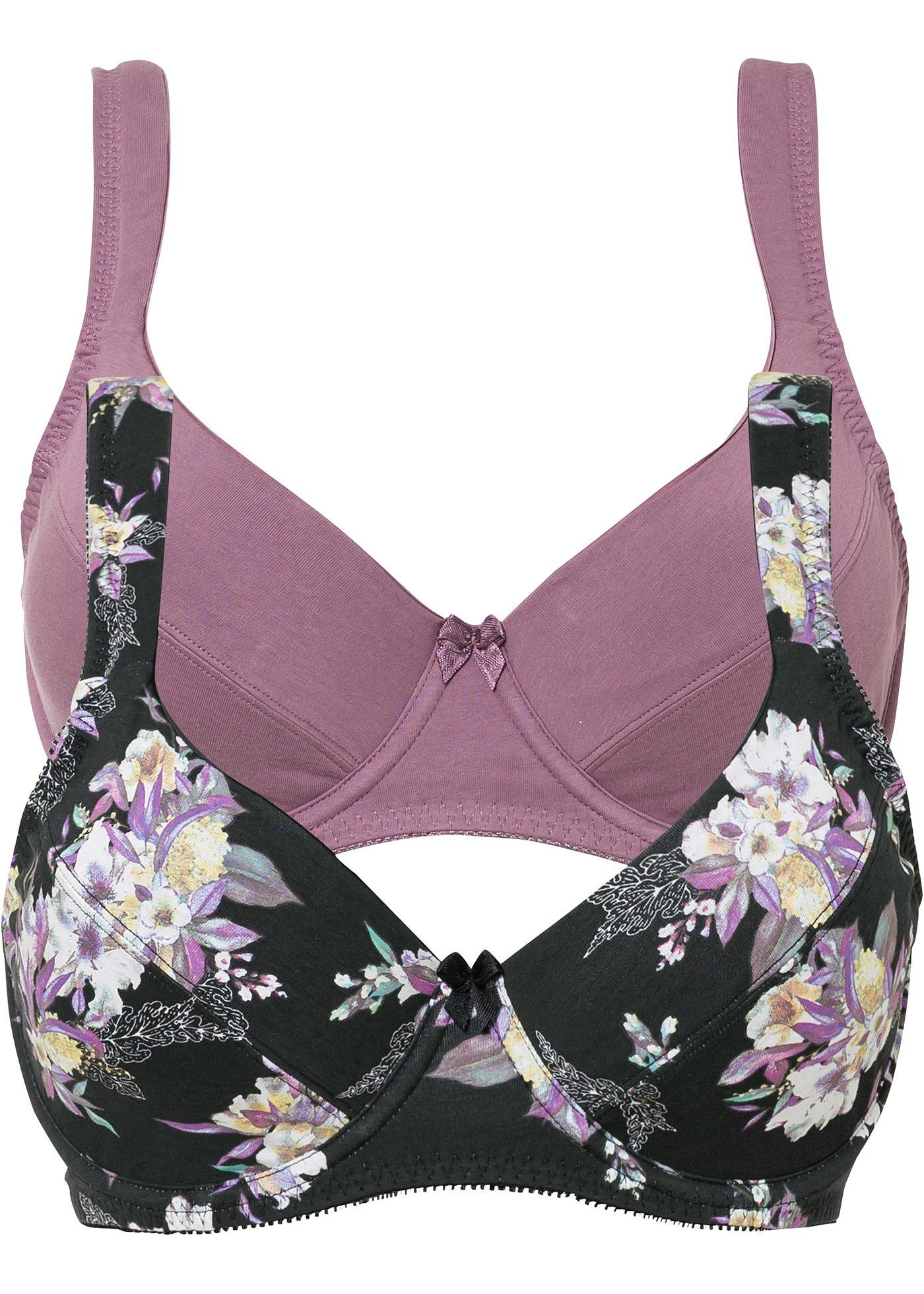 Lot de 2 soutiens-gorge minimiseurs avec armatures avec coton bio