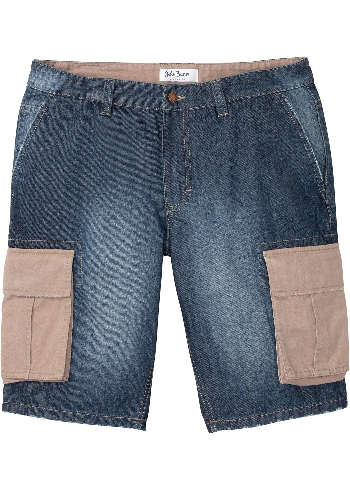 Bermuda cargo en jean, Regular Fit