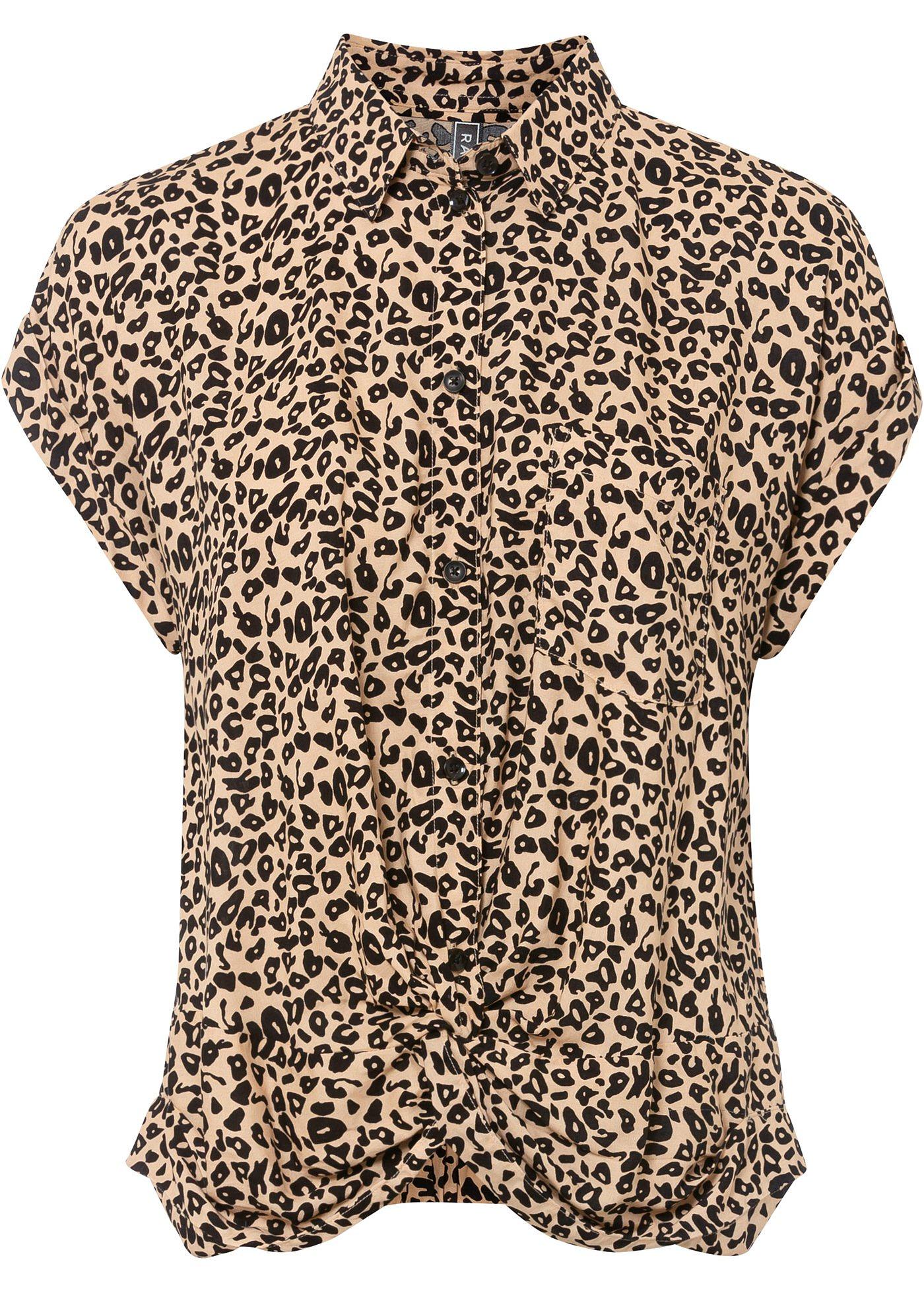 Chemisier léopard avec détail twisté en viscose durable