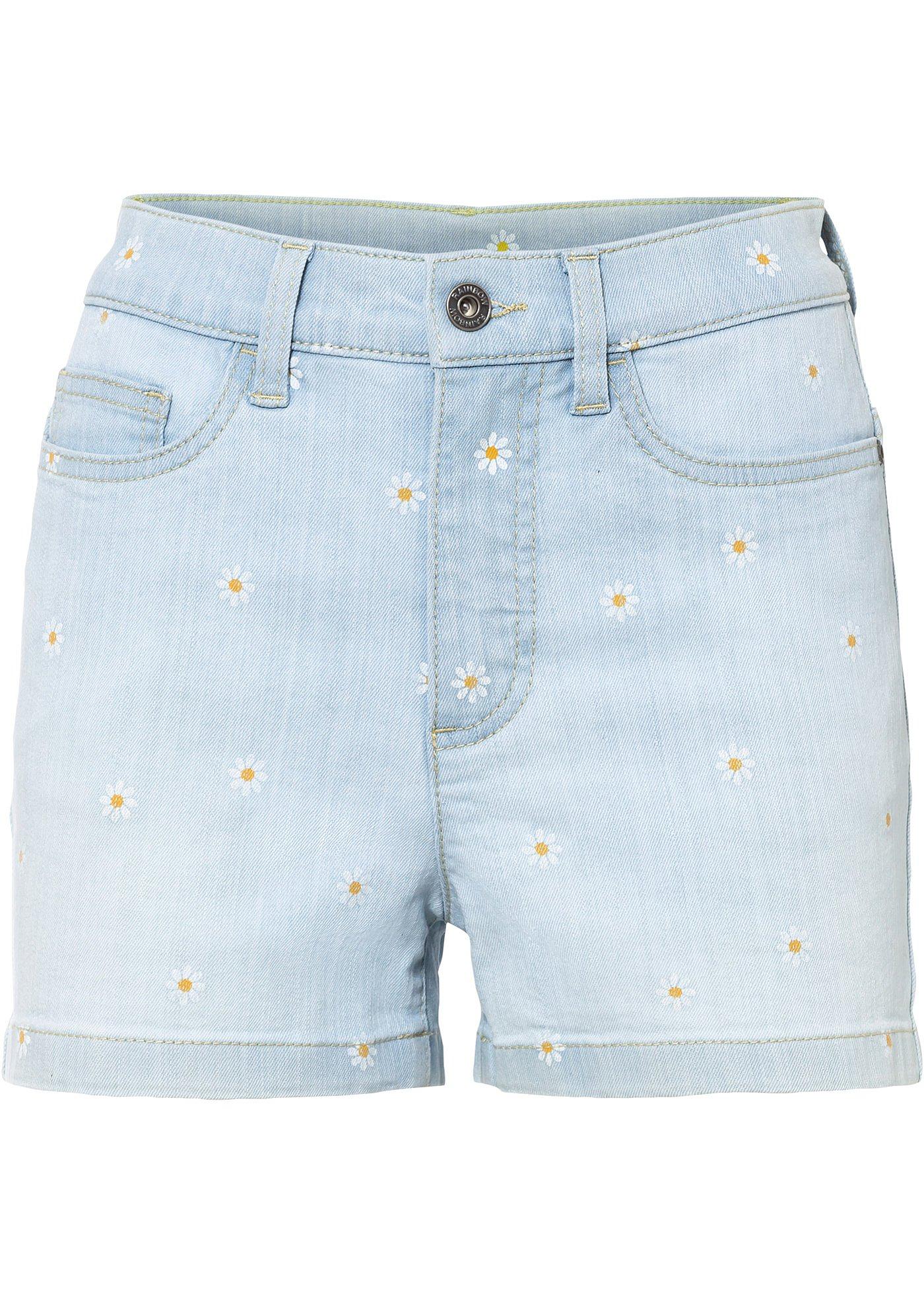 Short en jean imprimé