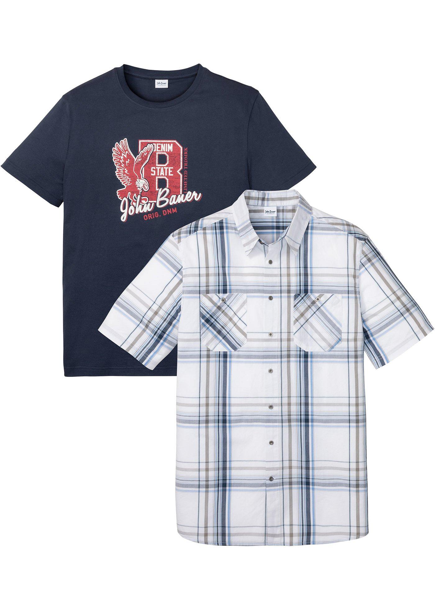 Chemise manches courtes + T-shirt (Ens. 2 pces.)