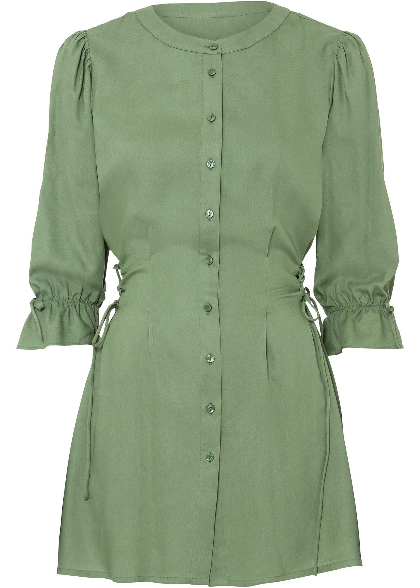 Blouse longue avec laçage en viscose durable