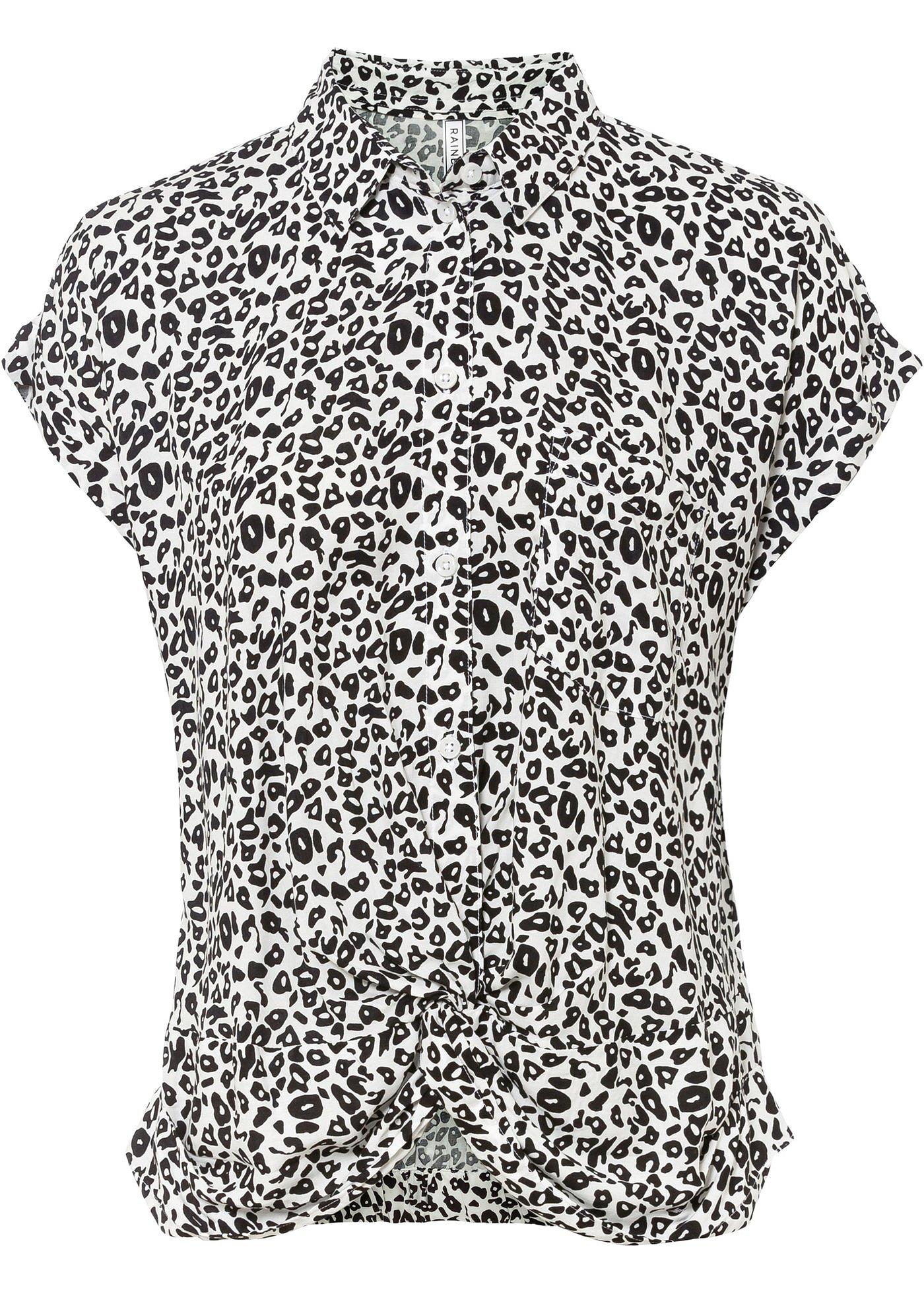 Chemisier léopard avec détail twisté en viscose durable