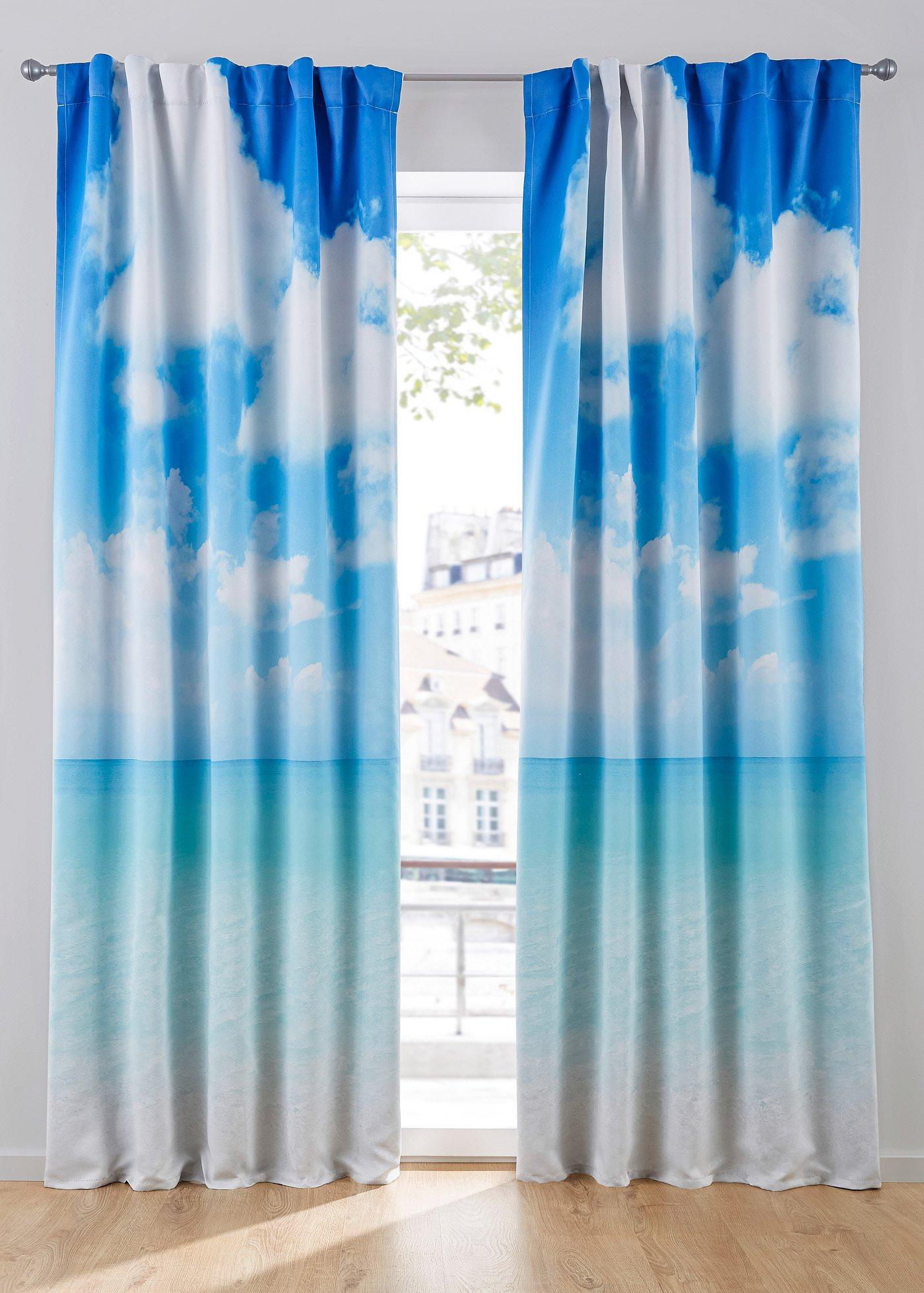 Panneau occultant avec motif plage (1 pce.)