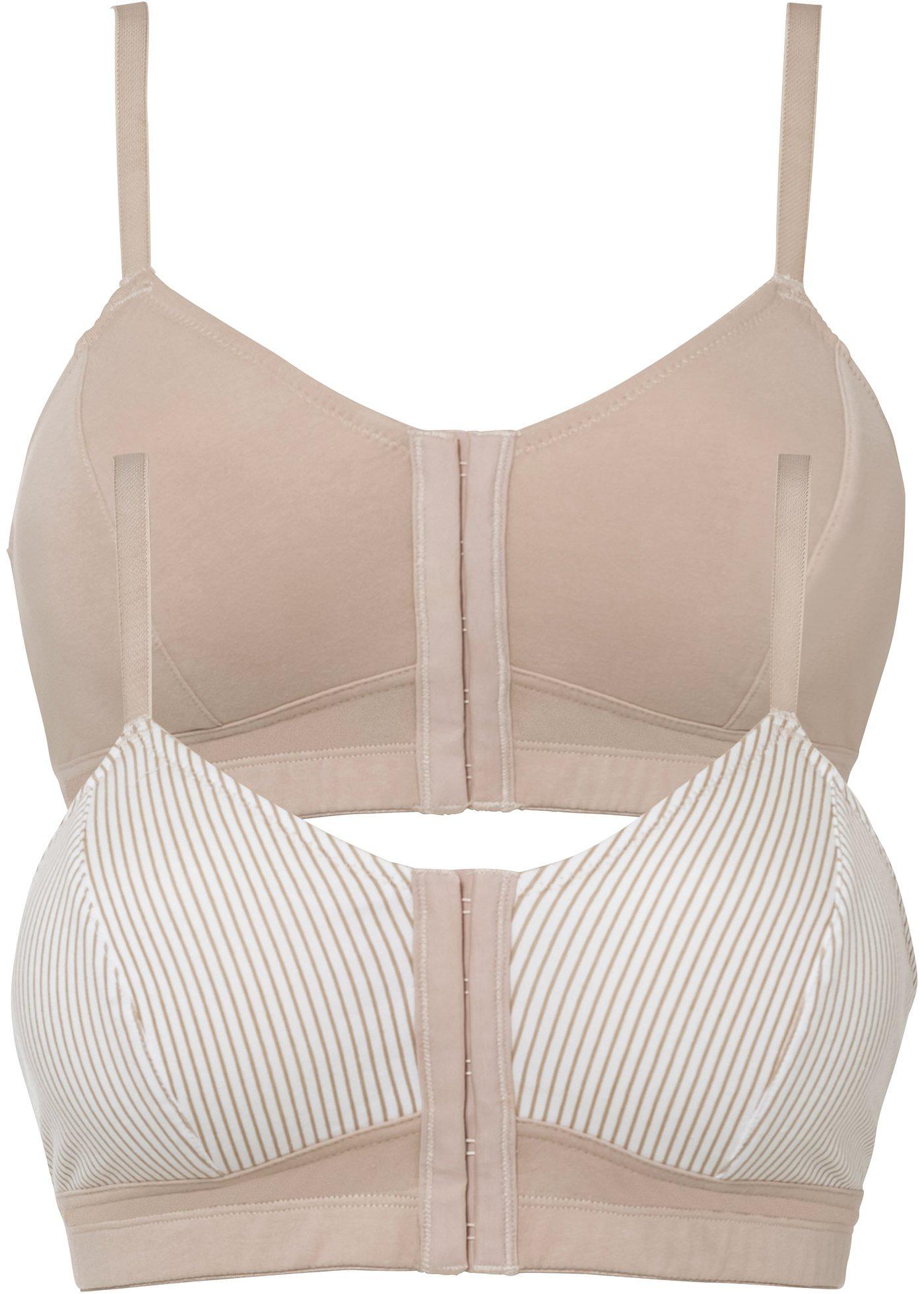 Lot de 2 soutiens-gorge fermeture devant sans armatures avec coton
