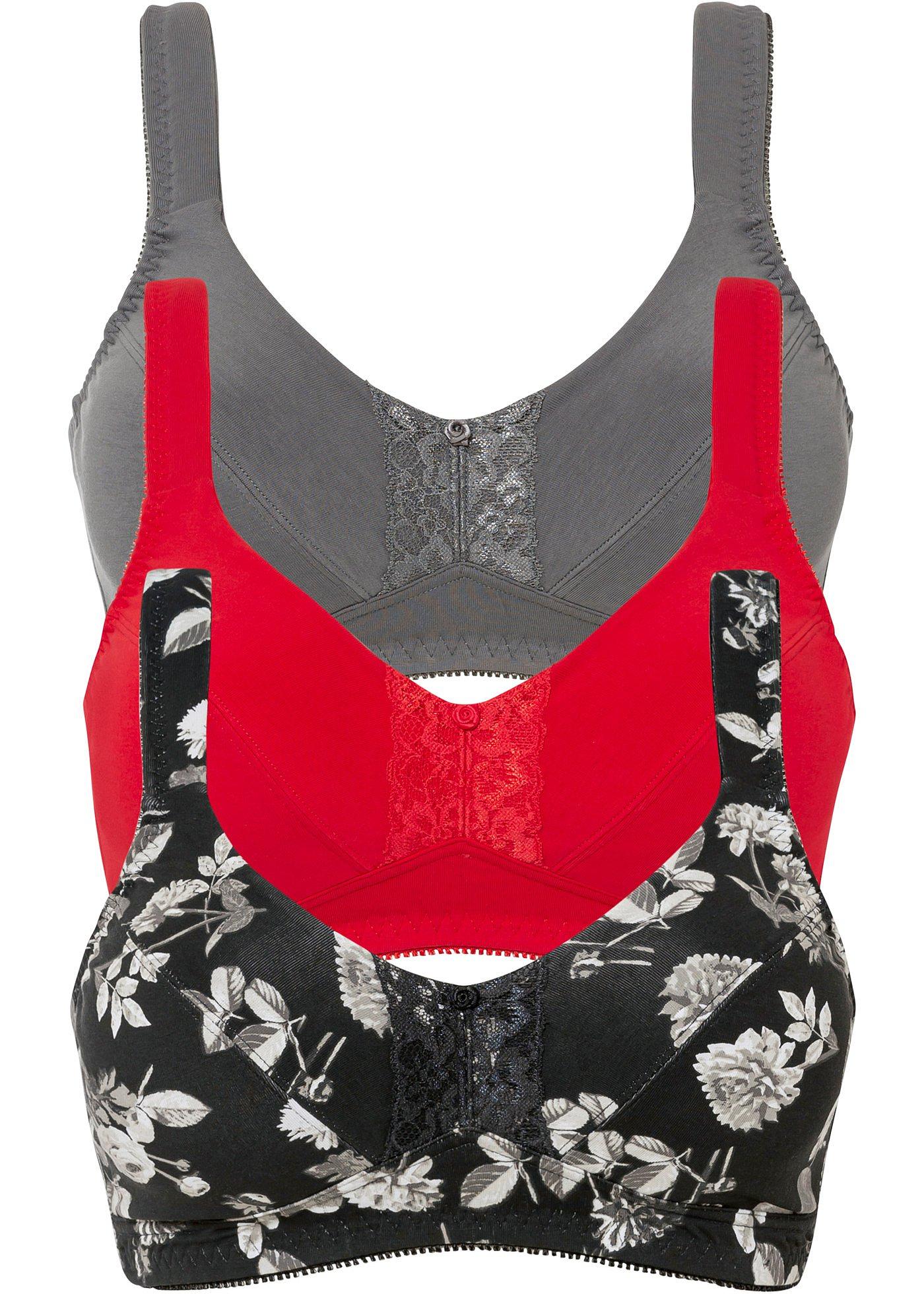 Lot de 3 soutiens-gorge sans armatures avec coton bio