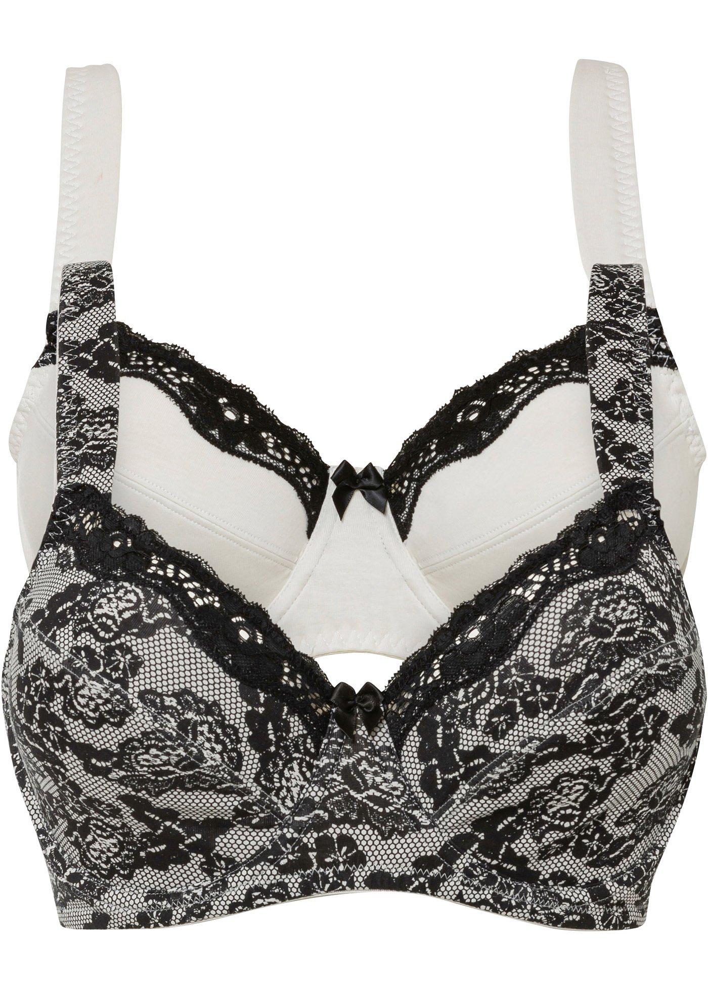 Lot de 2 soutiens-gorge minimiseurs avec armatures avec coton bio