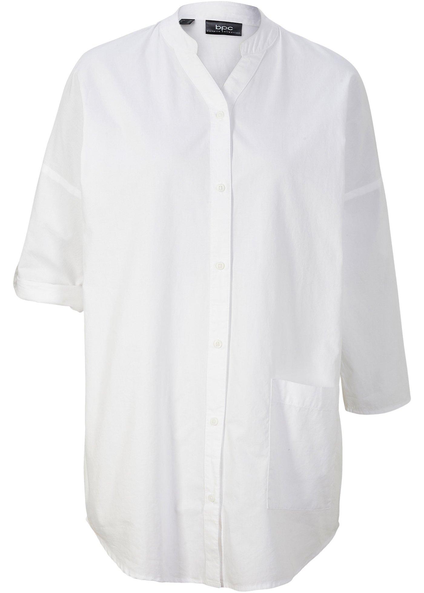 Chemisier oversized en popeline avec poche