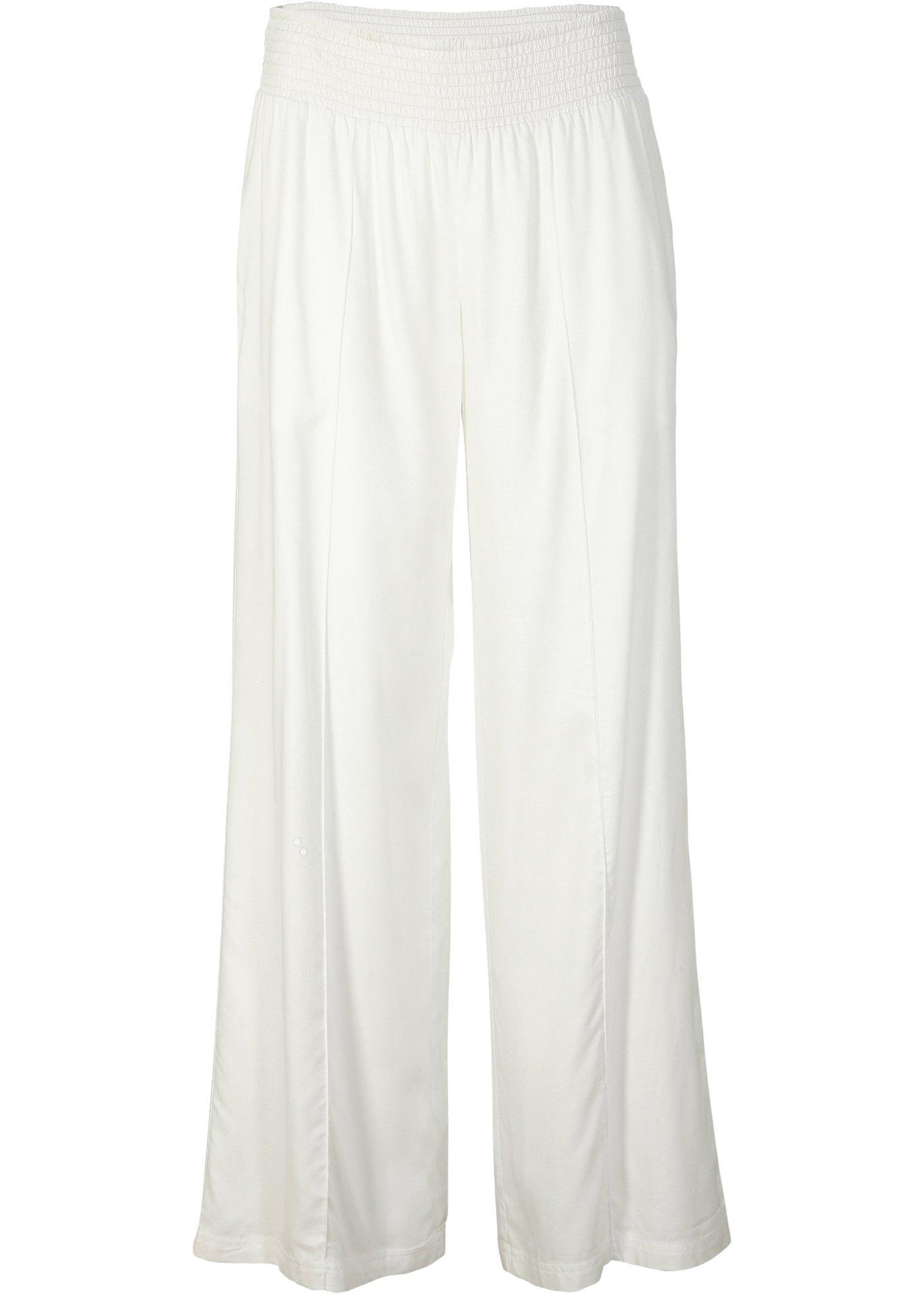 Pantalon large avec smock, en crêpe