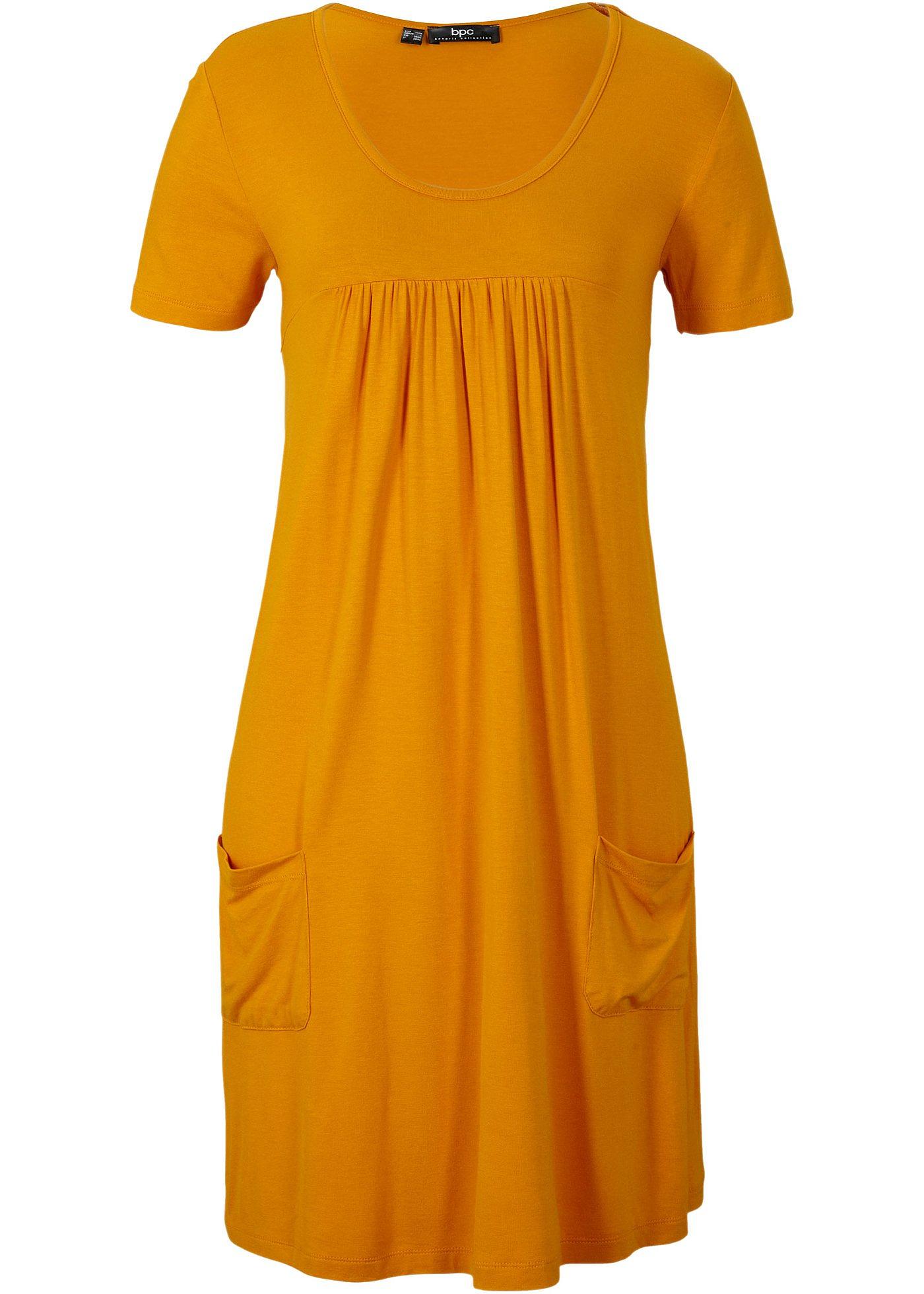 Robe courte en jersey viscose, manches courtes