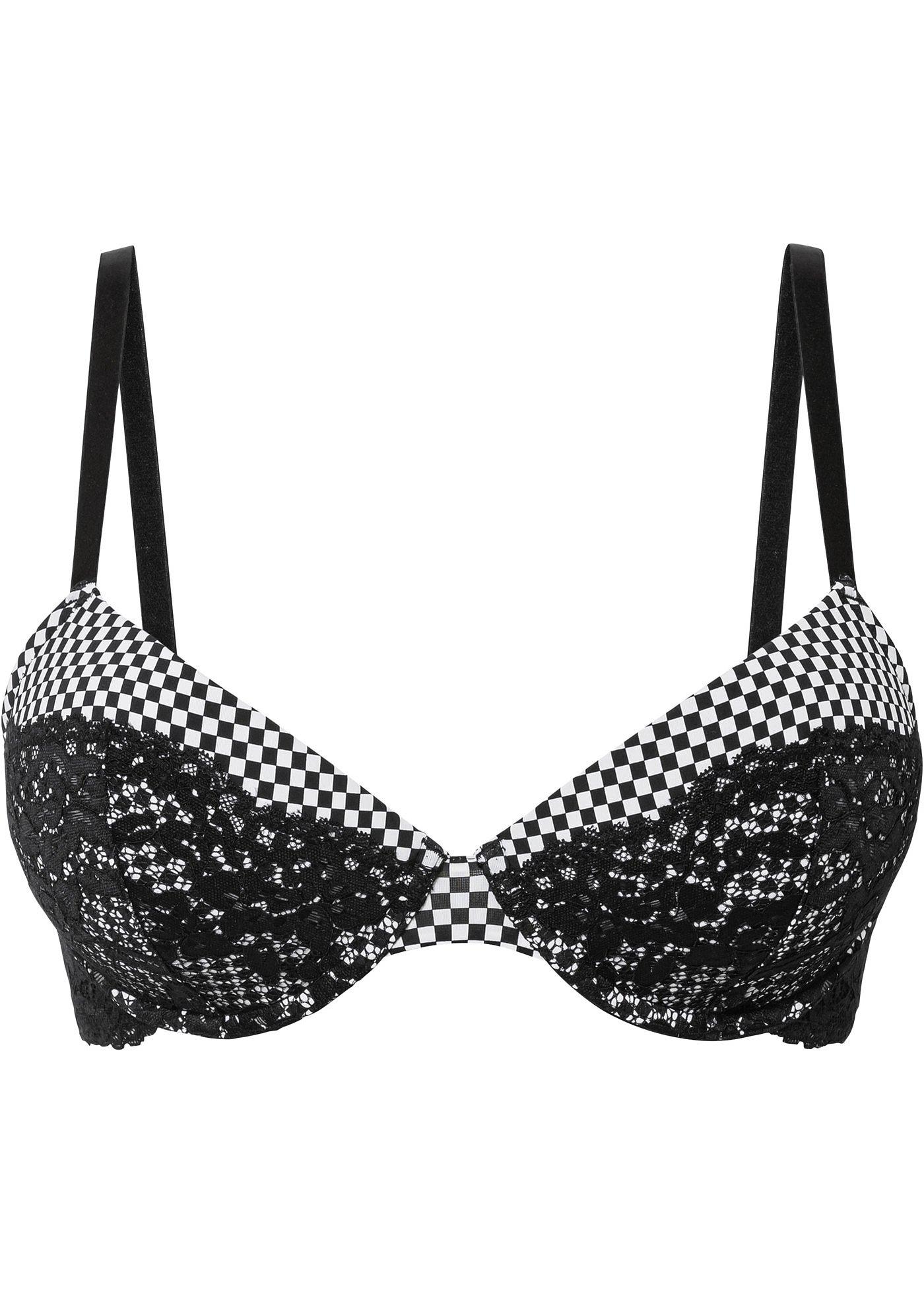 Soutien-gorge à coques avec armatures motif carreaux