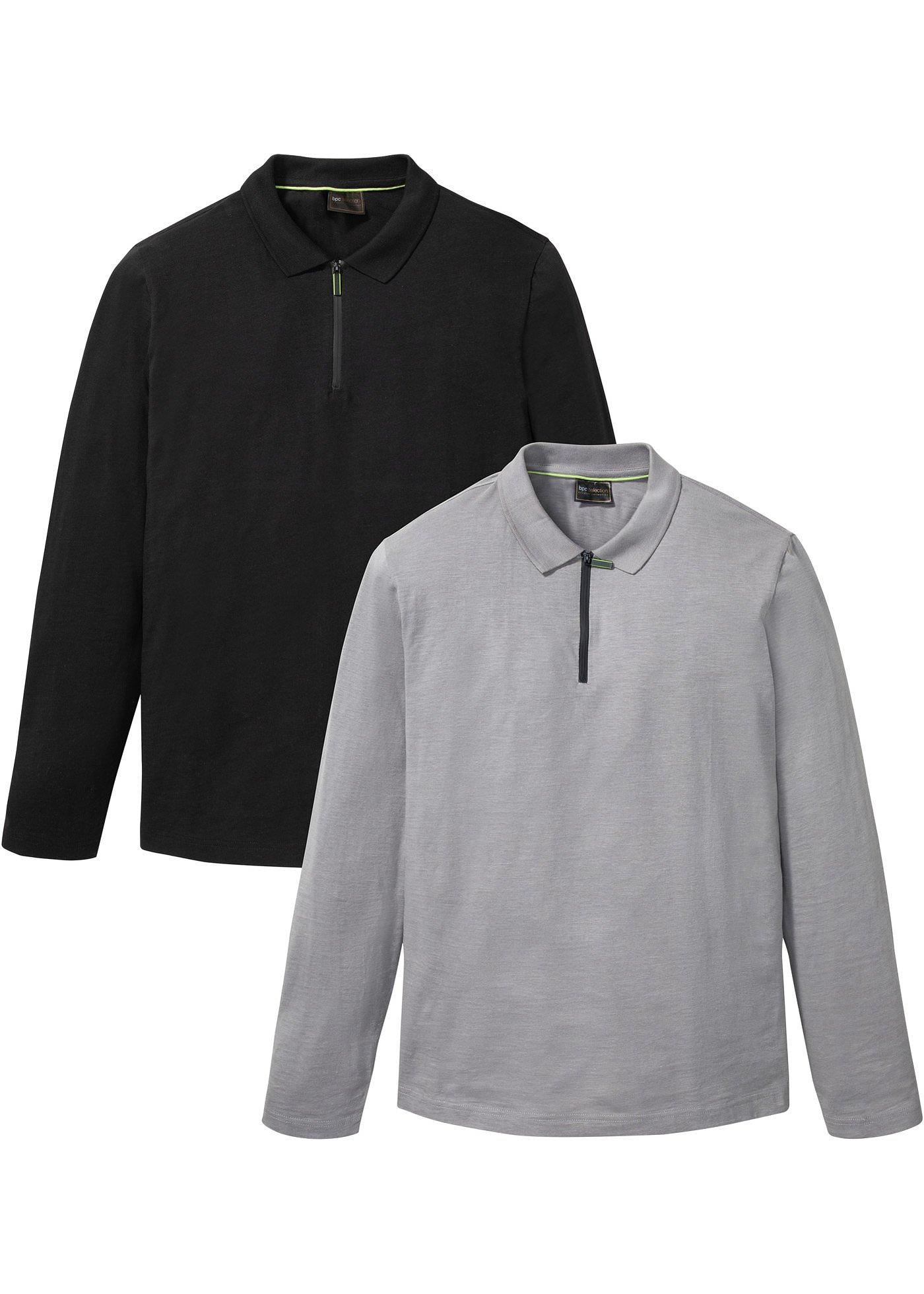 Lot de 2 polos manches longues avec zip