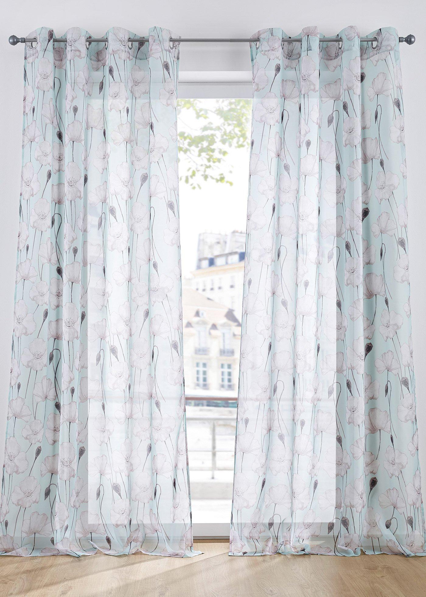 Voilage à motif floral (1 pce.)