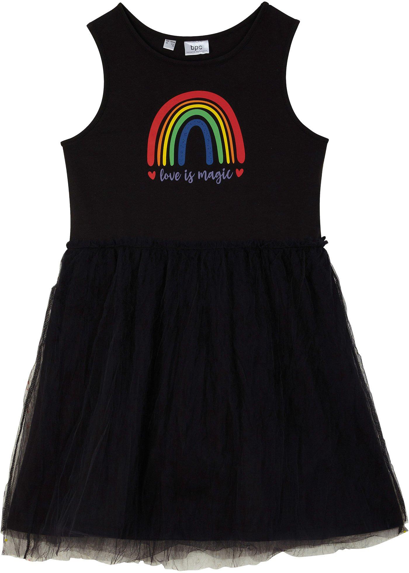 Robe enfant en jersey avec paillettes et jupe en tulle Pride