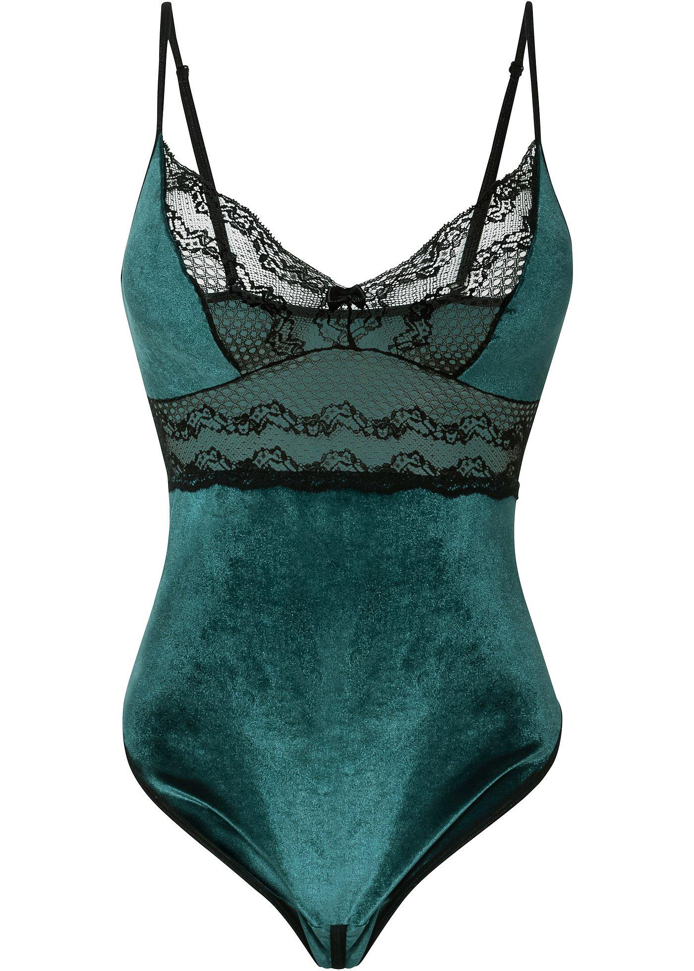 Body en velours ouvert