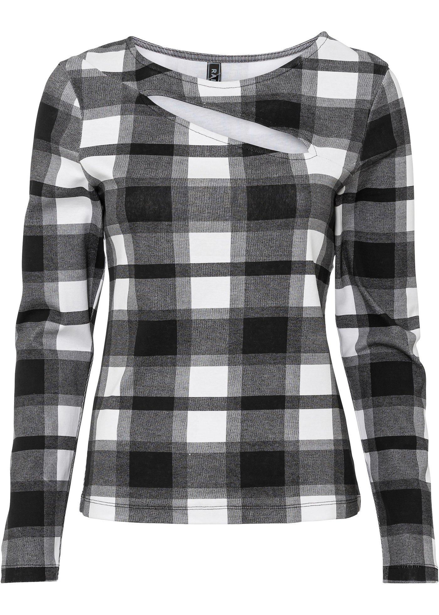 T-shirt à carreaux avec découpe