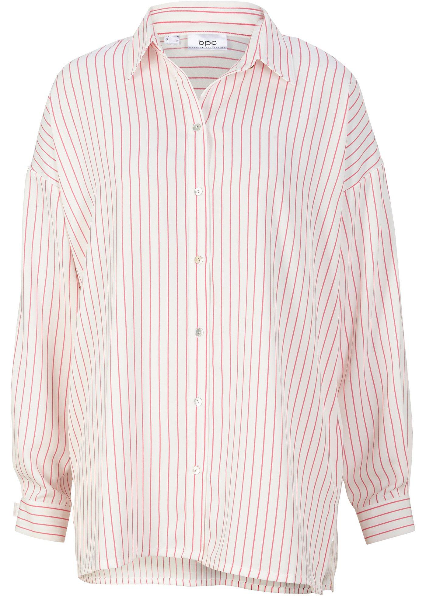 Blouse oversize avec patte de boutonnage et fentes latérales, manches longues