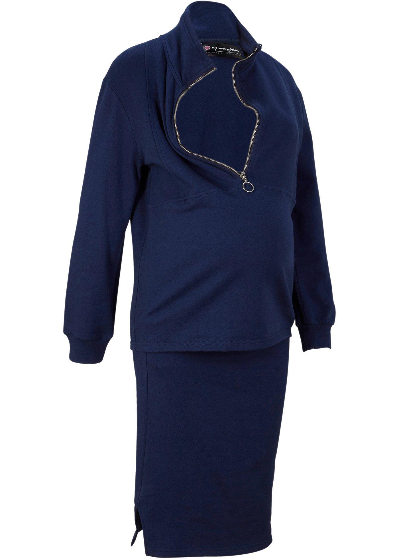 Sweat-shirt d'allaitement et jupe de grossesse (Ens. 2 pces.)