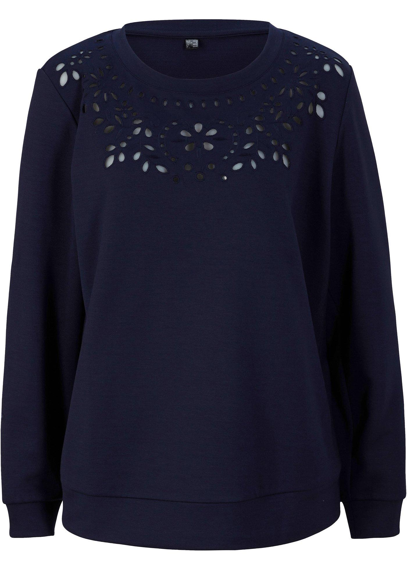 Sweat-shirt à broderie ajourée