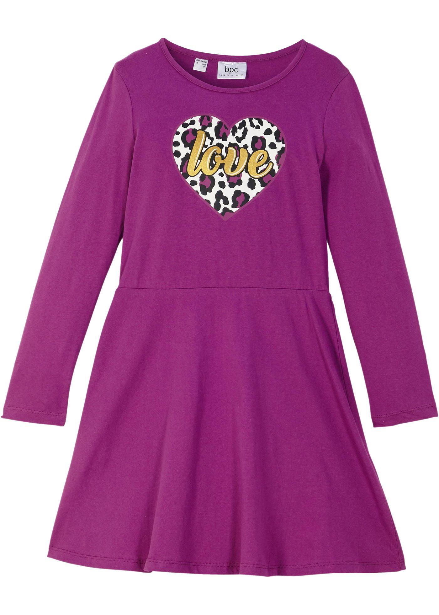 Robe fille à manches longues en jersey