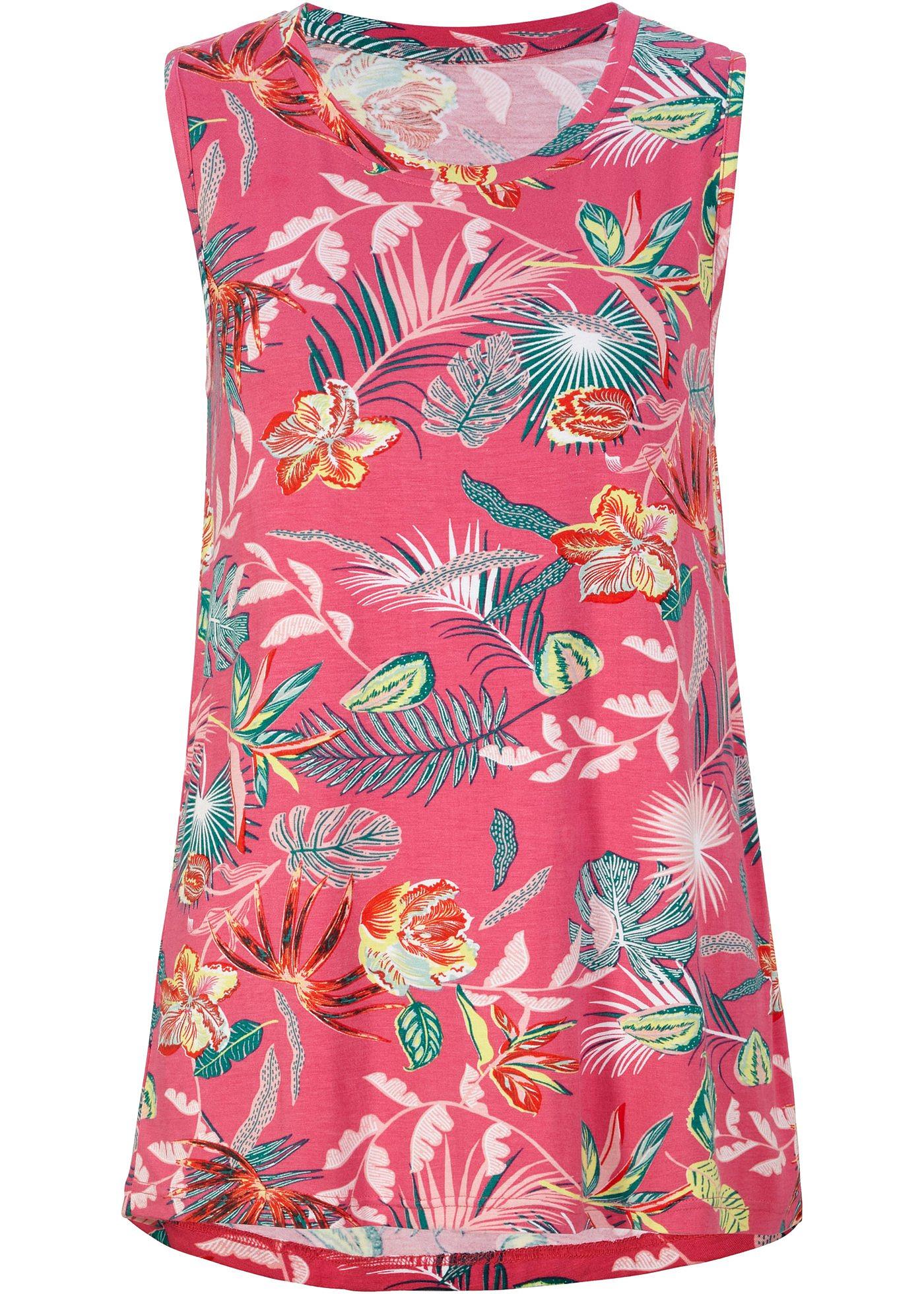 Top court-long avec col rond ras-de-cou