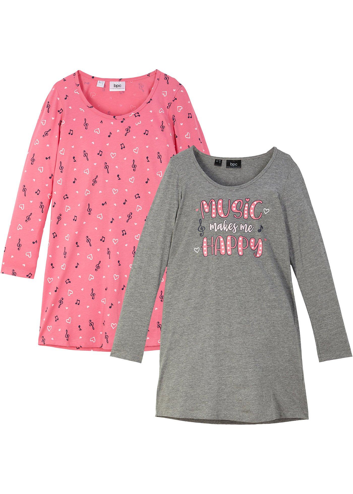 Lot de 2 robes fille en jersey à manches longues