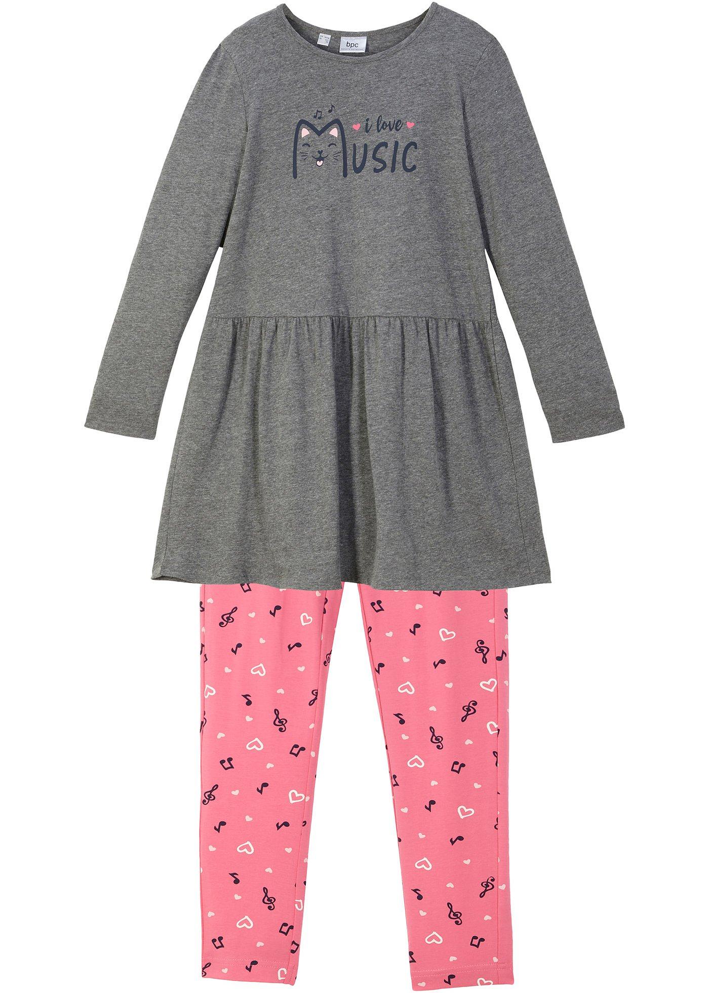 Robe fille en jersey + legging (Ens. 2 pces.)