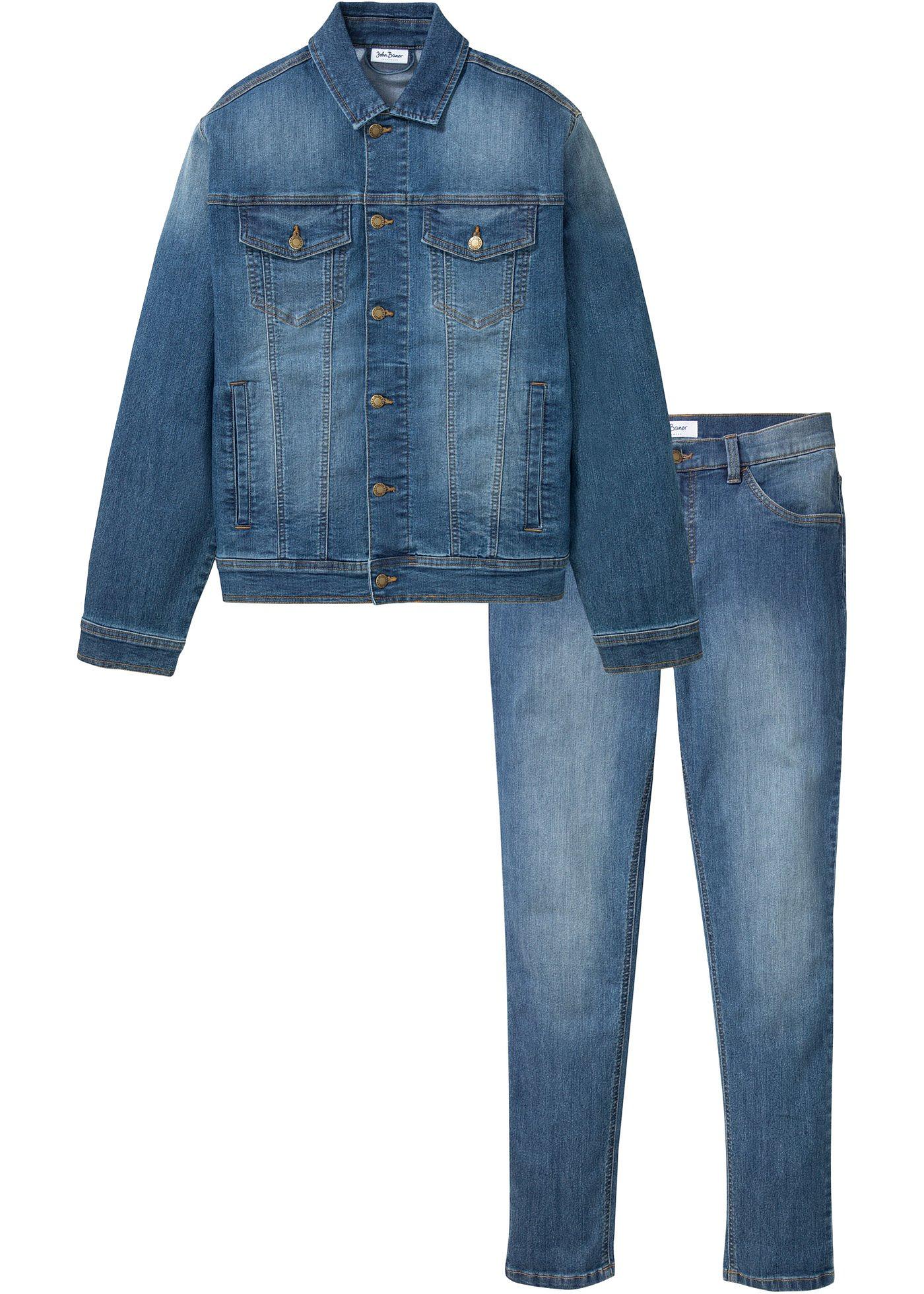 Veste en jean extensible et jean extensible Regular Fit (Ens. 2 pces.)