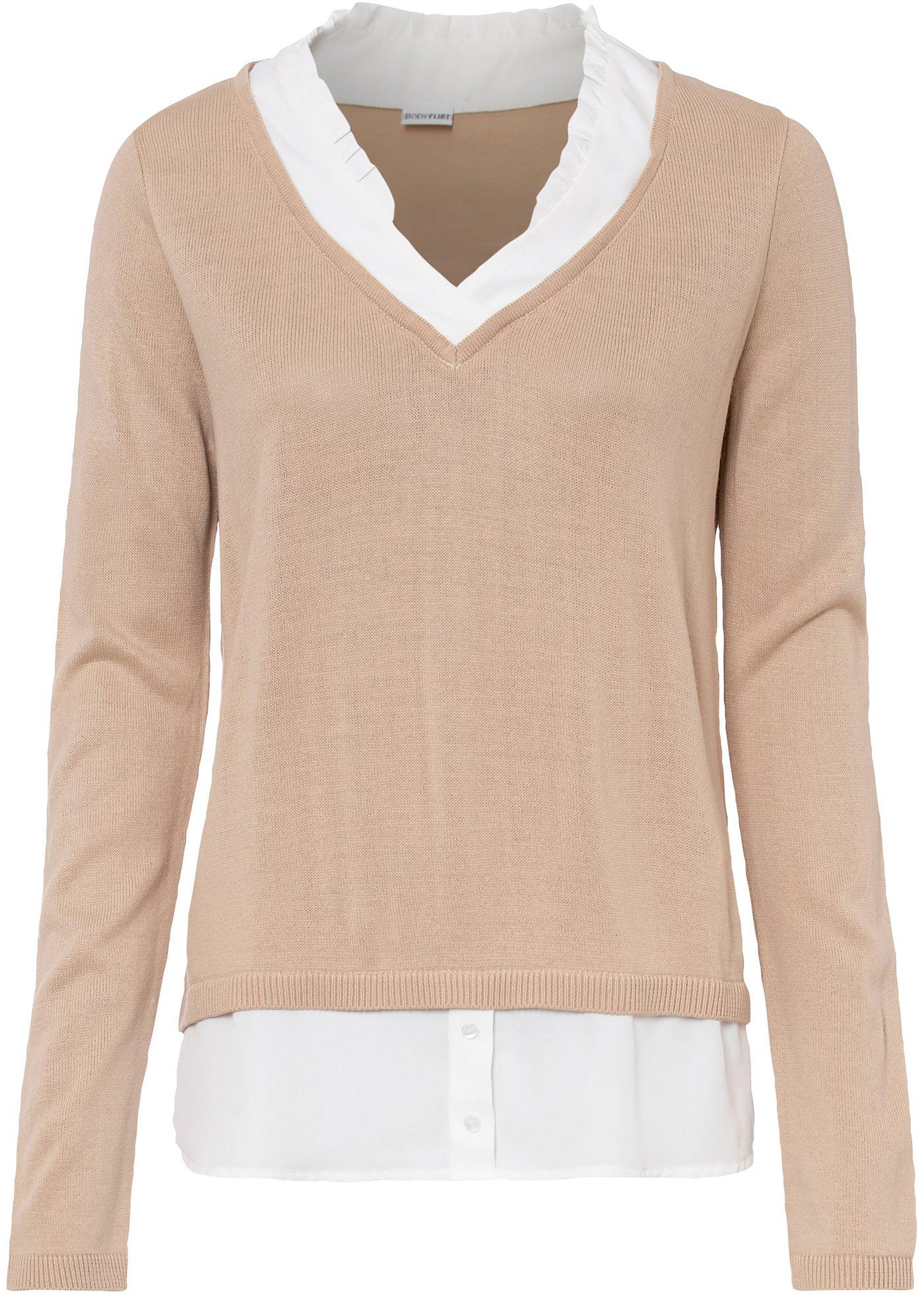 Pull à empiècement chemisier