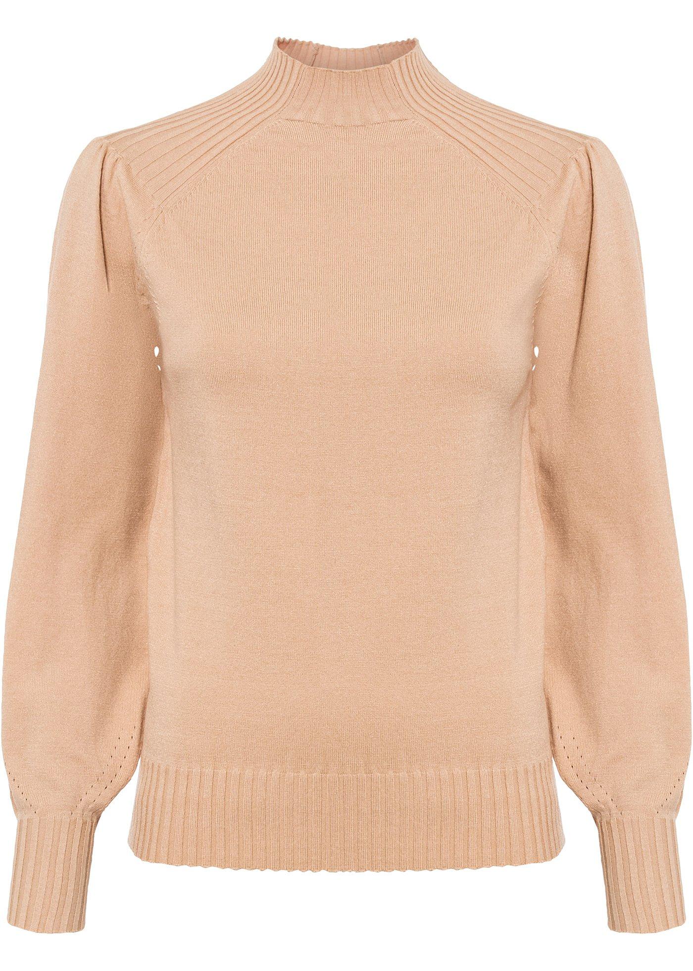 Pull col roulé à manches ballon