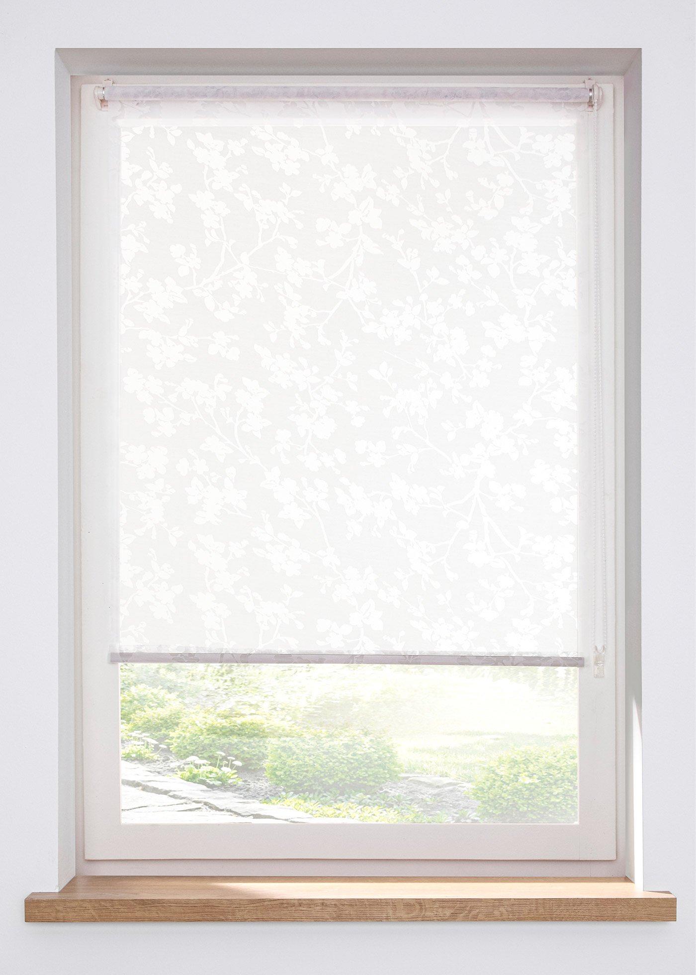 Store brise-vue motif floral en dévoré