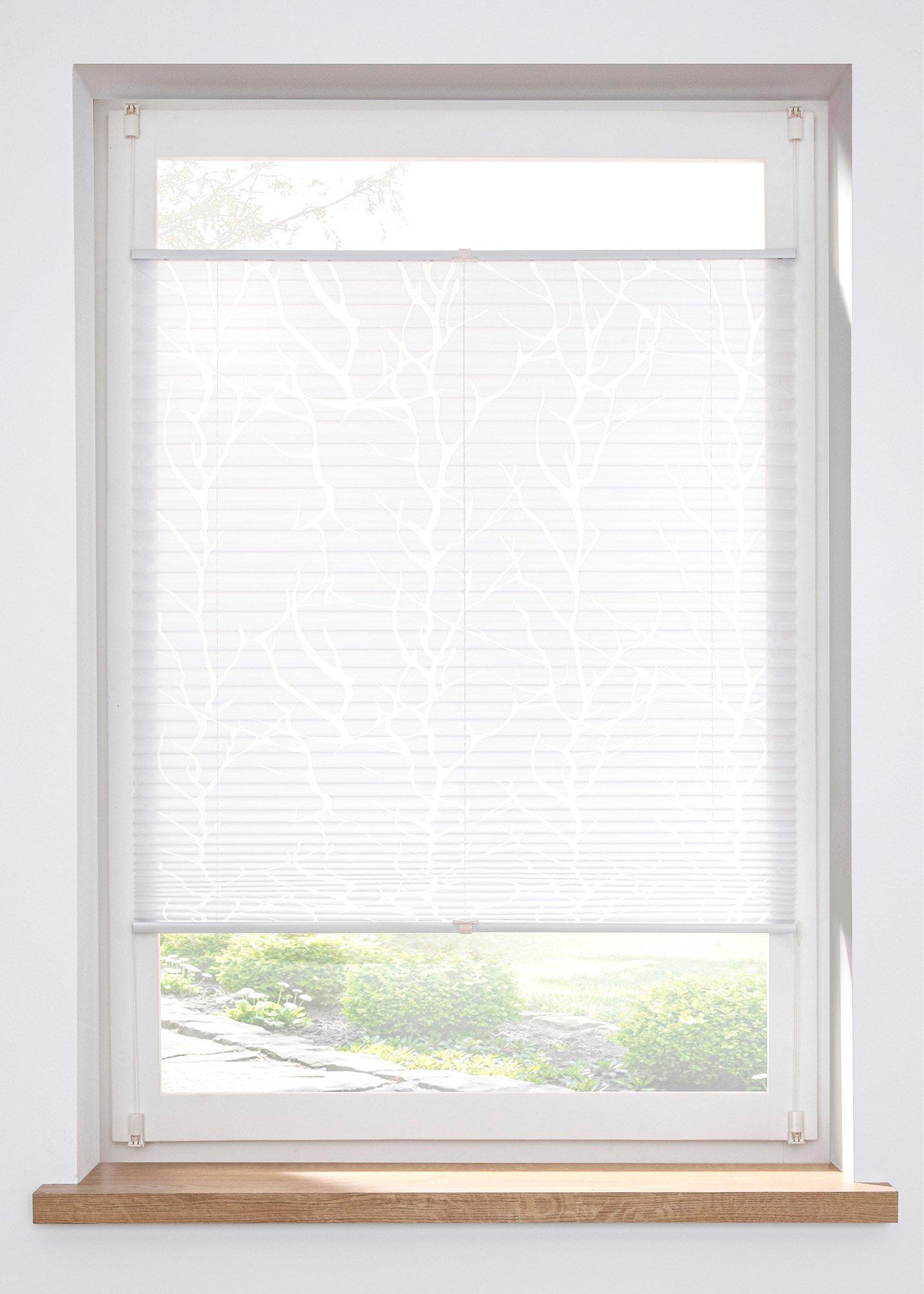 Store plissé dévoré avec imprimé sarments